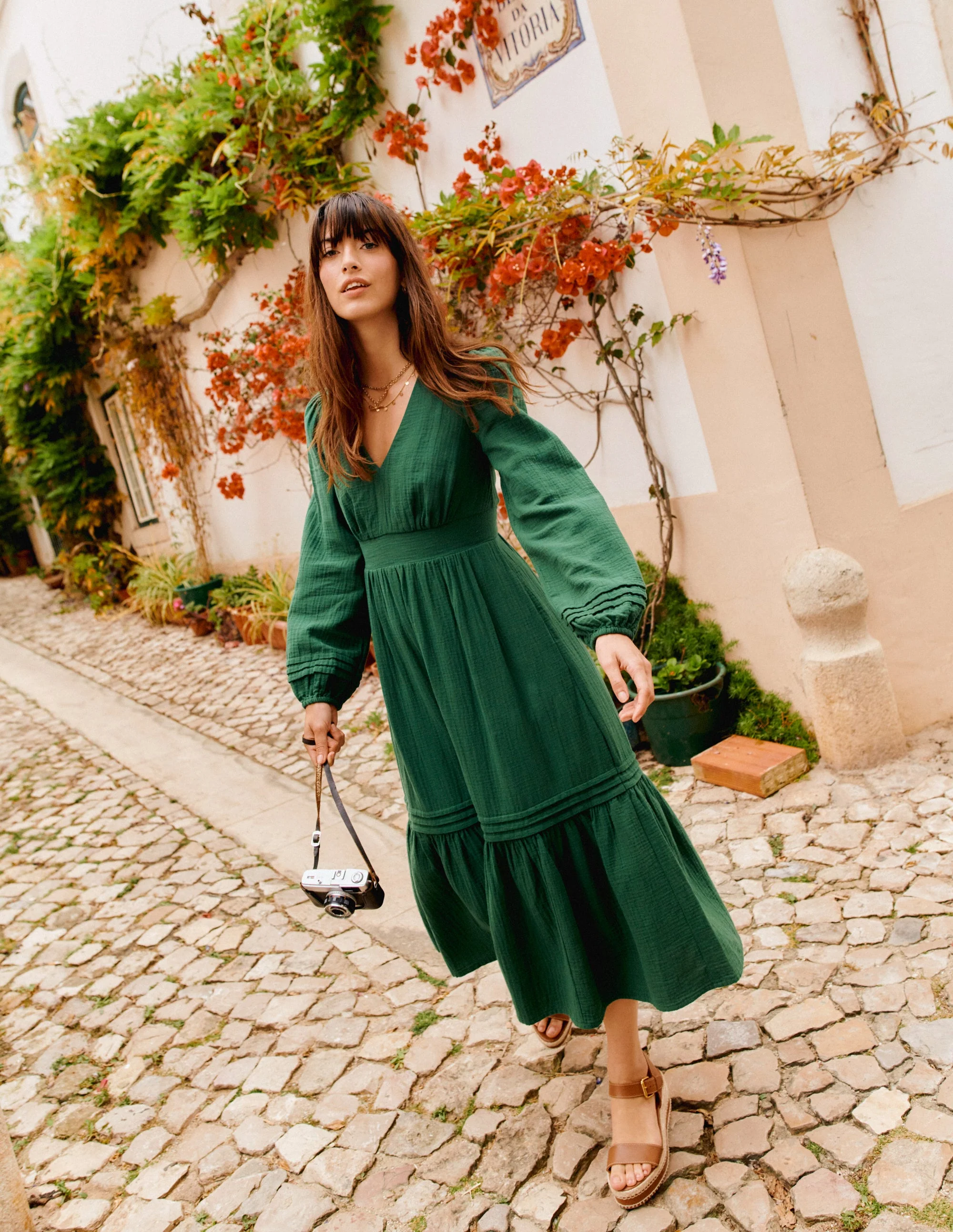 Eve Sleeved Double Cloth Dress-Eden - Image 5