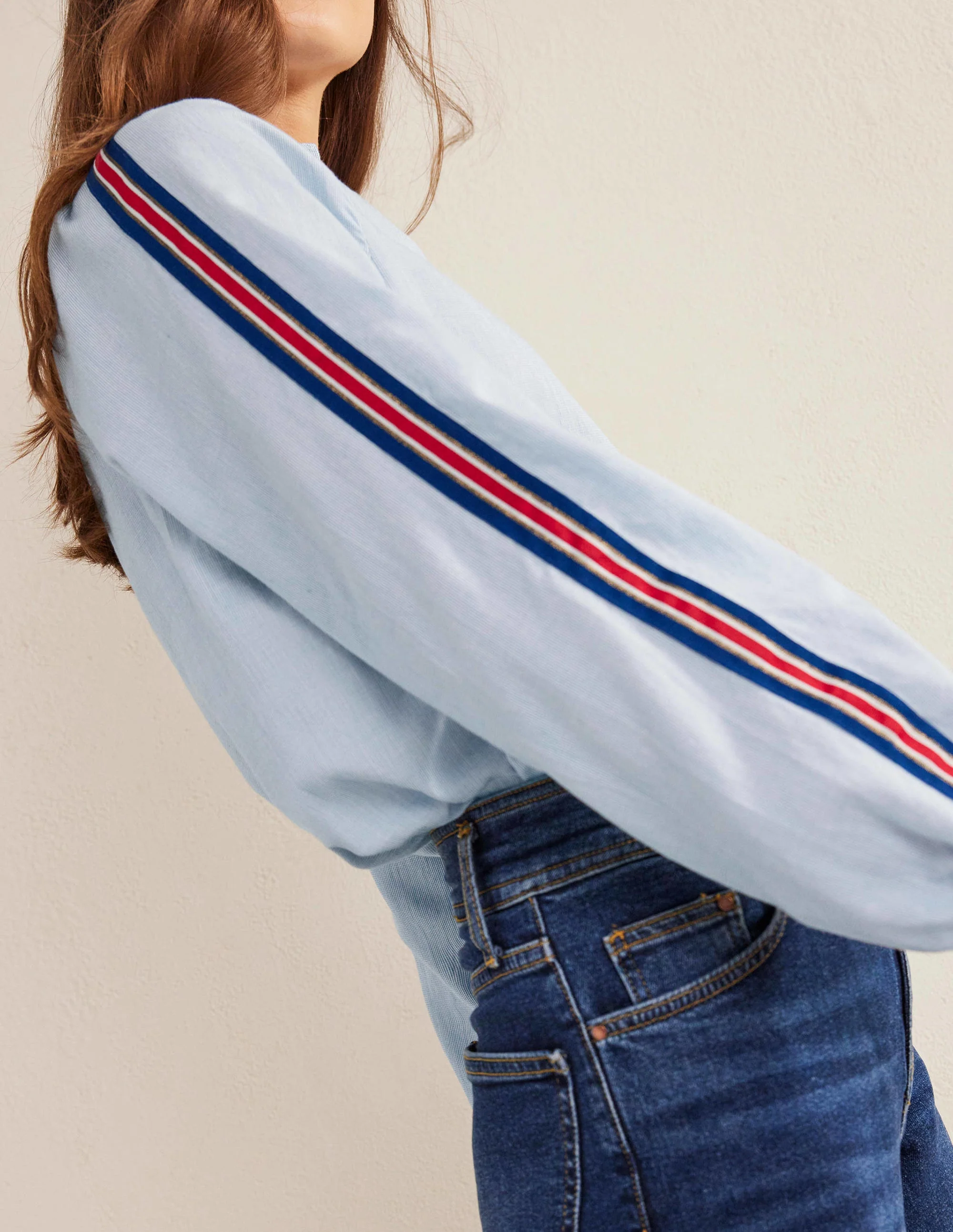 Everyday Cotton Popover Shirt-Blue Stripe - Image 2