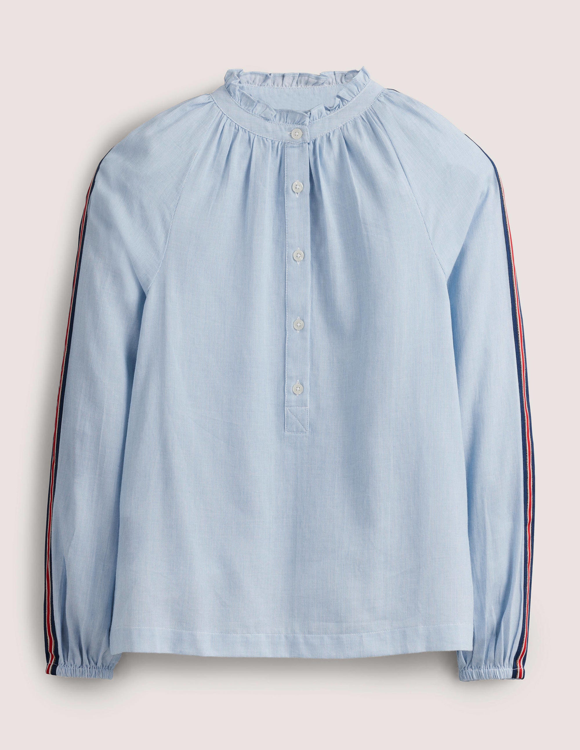 Everyday Cotton Popover Shirt-Blue Stripe - Image 5