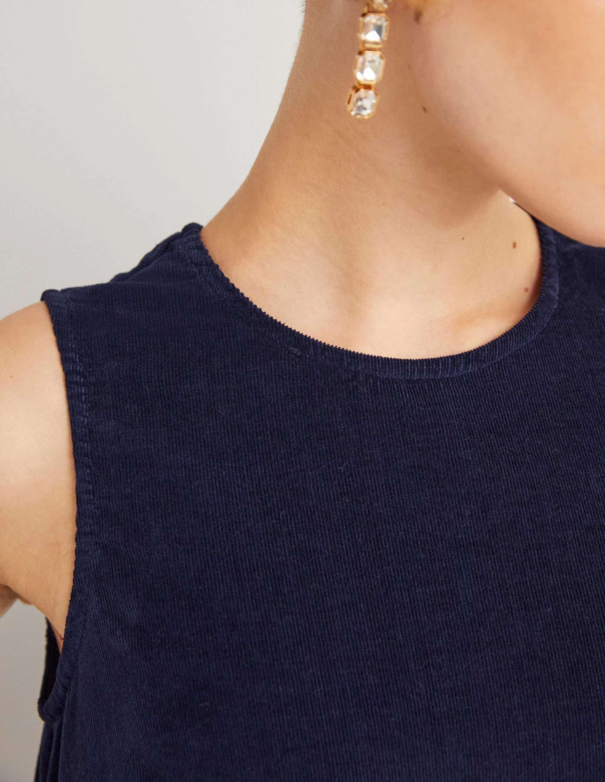 Evie Cord Shift Dress-Navy - Image 2