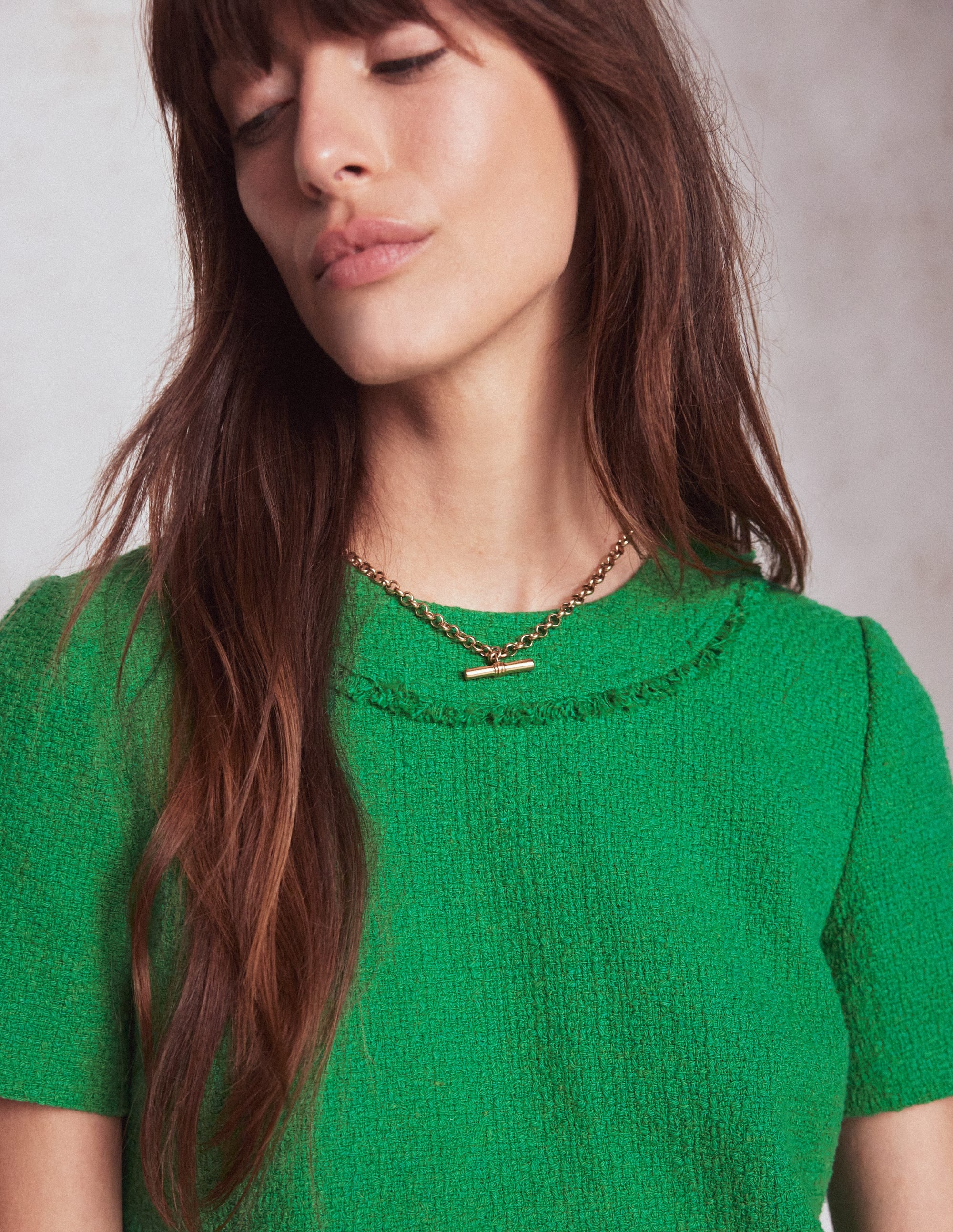 Evita Cotton Shift Dress-Rich Emerald - Image 2