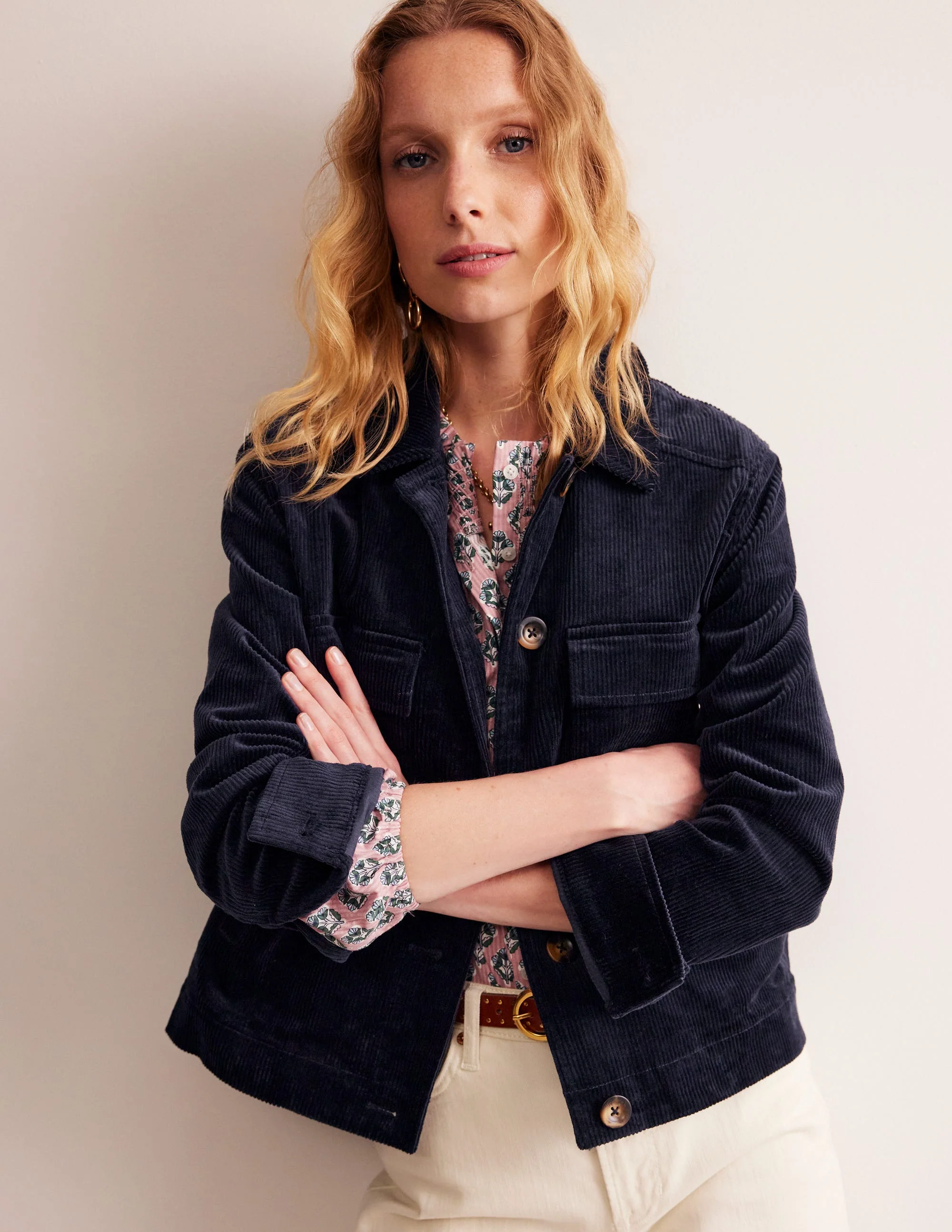 Exeter Cord Jacket-Navy - Image 4