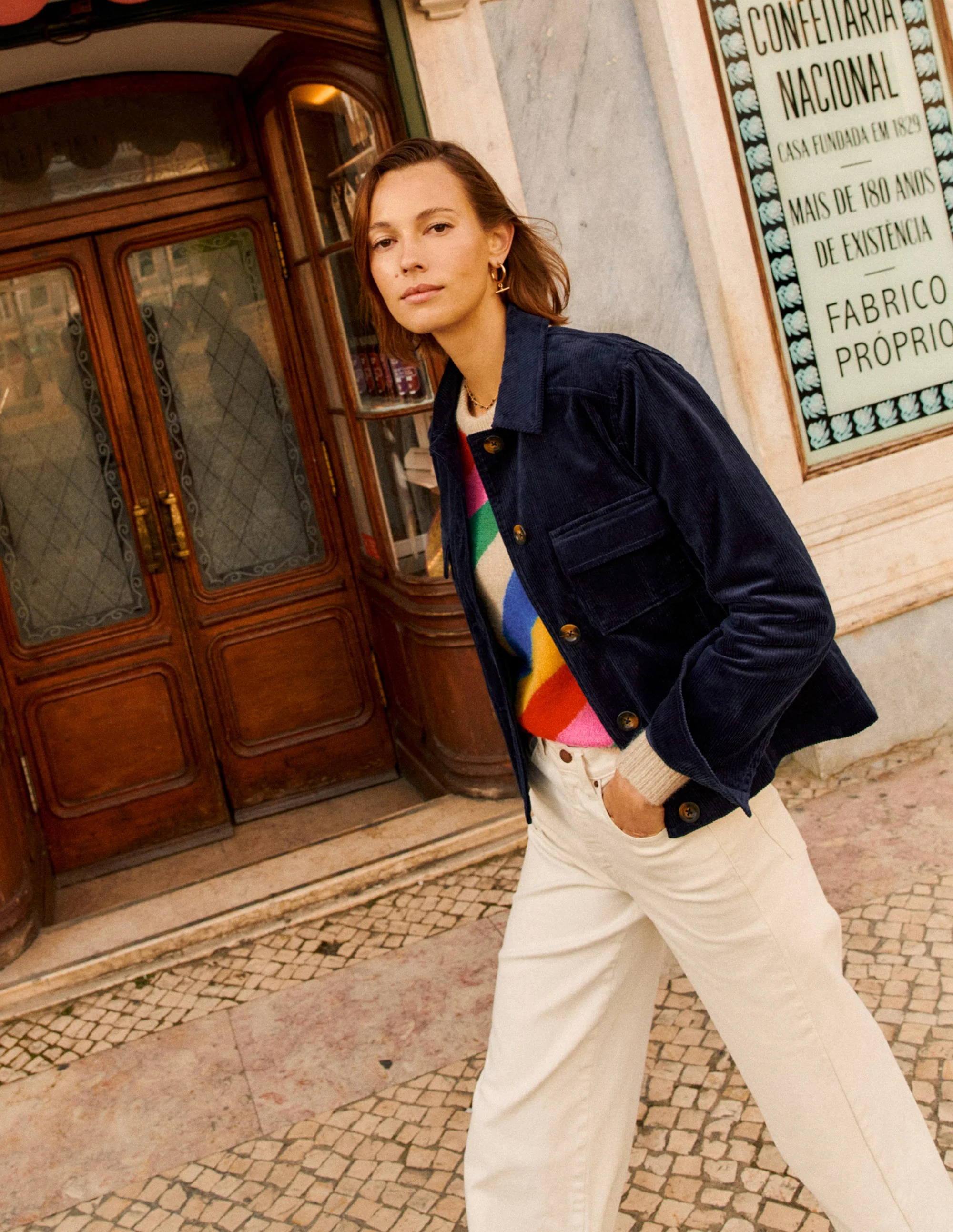 Exeter Cord Jacket-Navy - Image 6