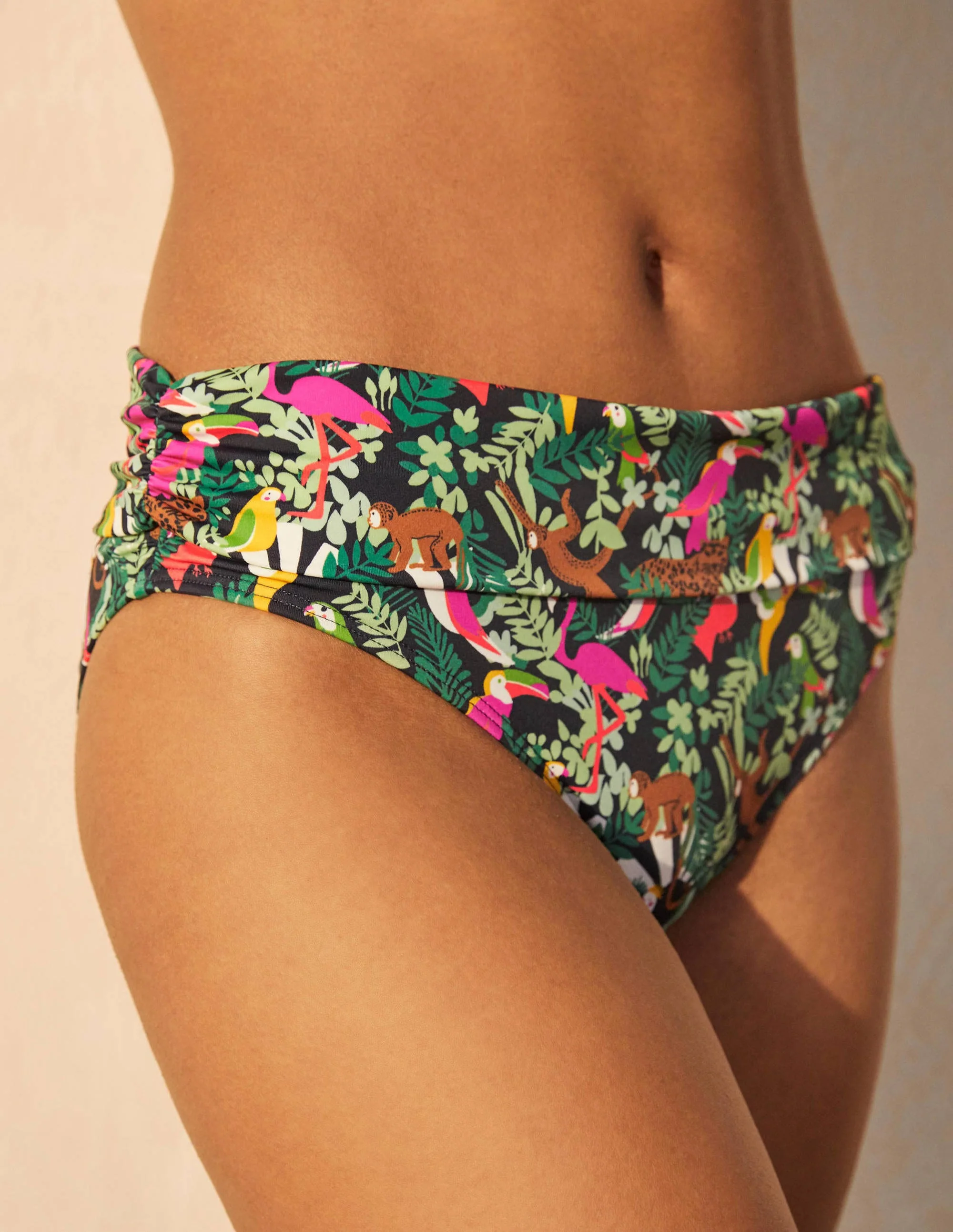 Eze Fold Over Bottoms-Navy, Bird Festival - Image 4