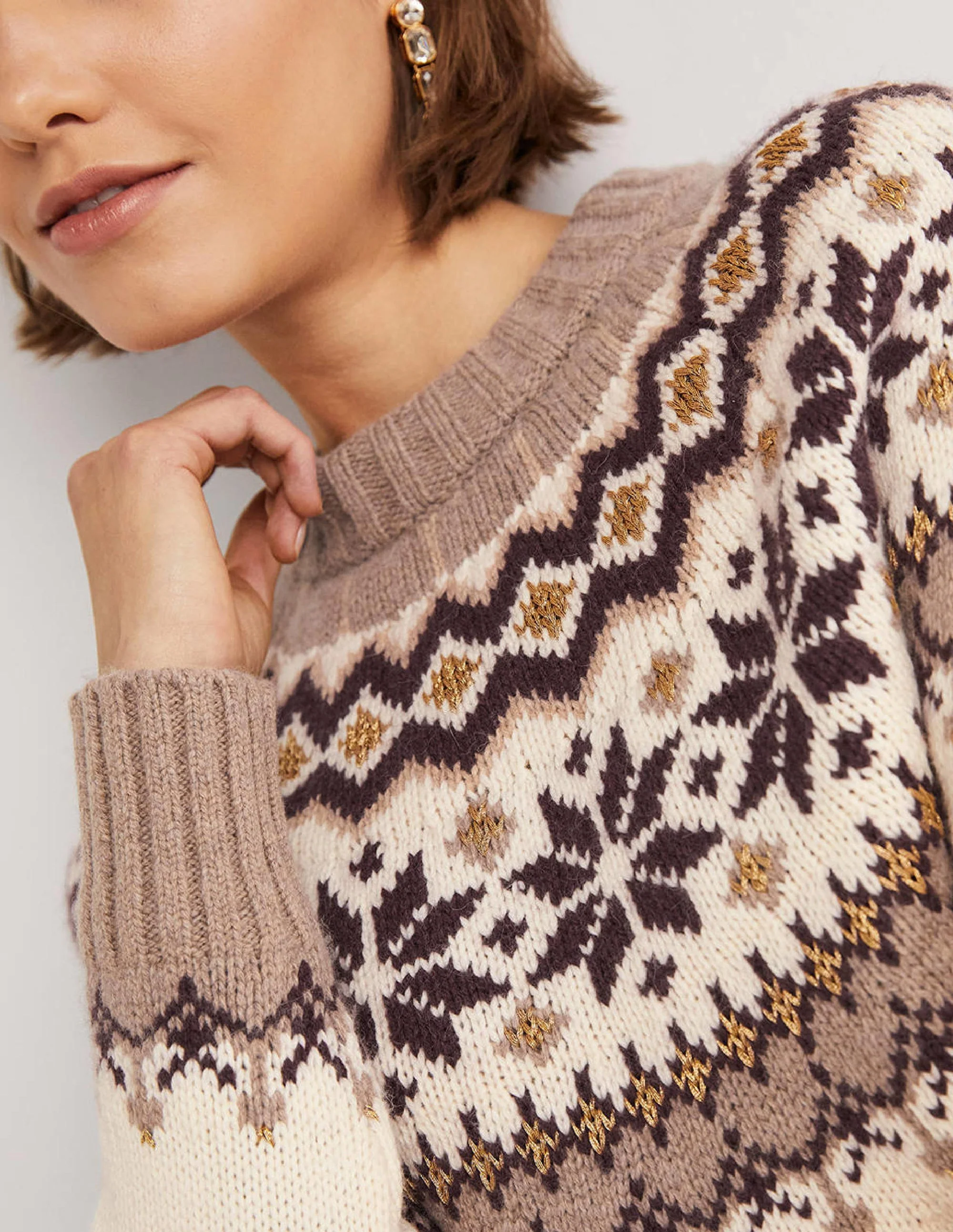 Fair Isle Sweater-Warm Ivory Fair Isle - Image 2