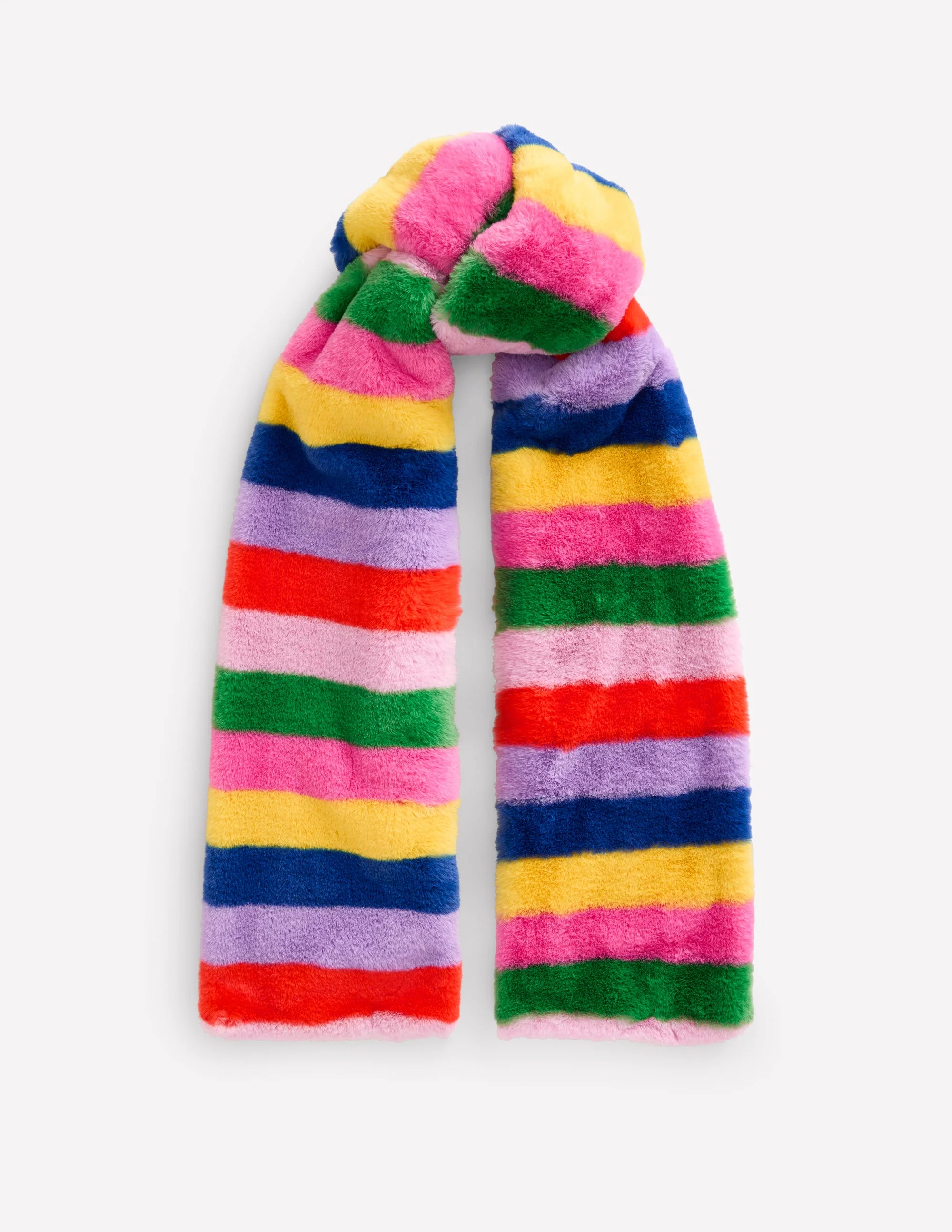 Faux Fur Stripe Scarf-Multi - Image 2