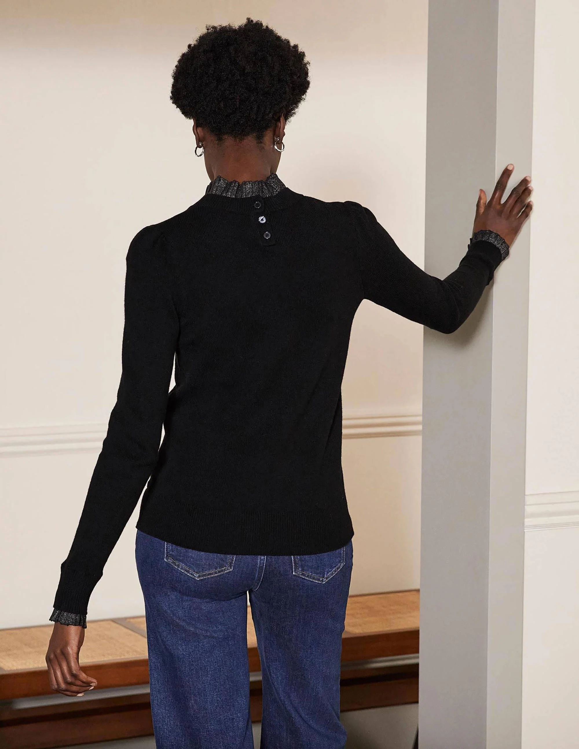 Felicity Embellished Sweater-Black Metallic - Image 3