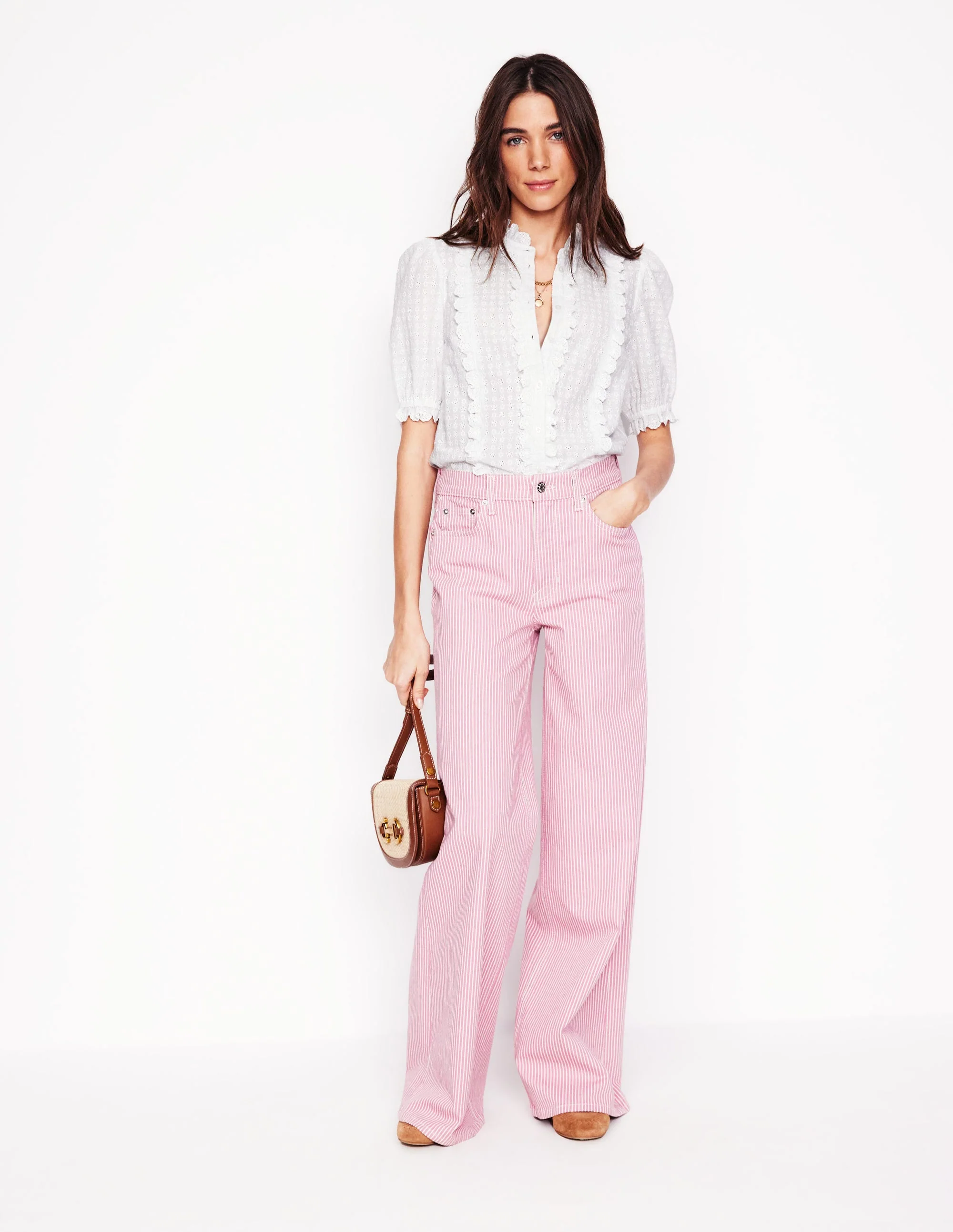 Feminine Cotton Blouse-White - Image 4