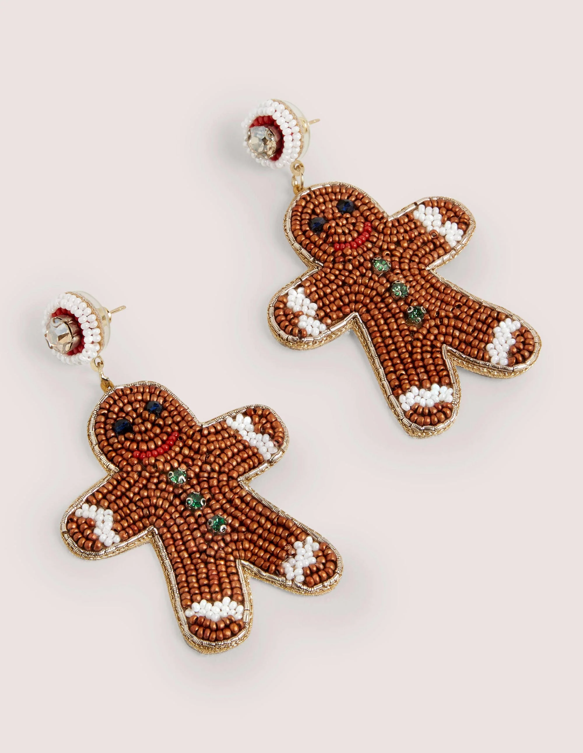 Festive Embellished Earrings-Gingerbread Man - Image 2