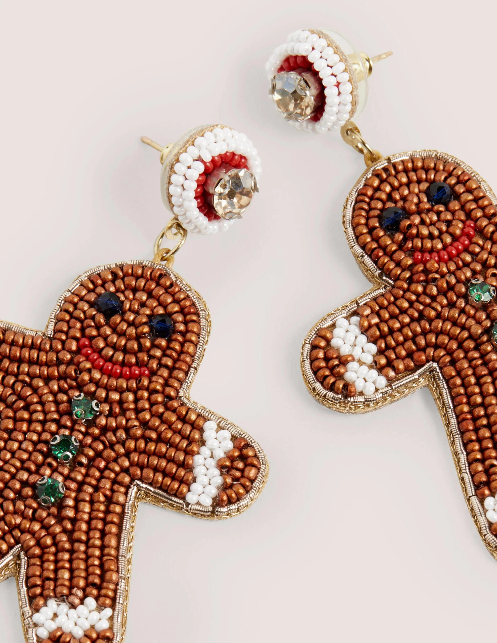 Festive Embellished Earrings-Gingerbread Man - Image 3