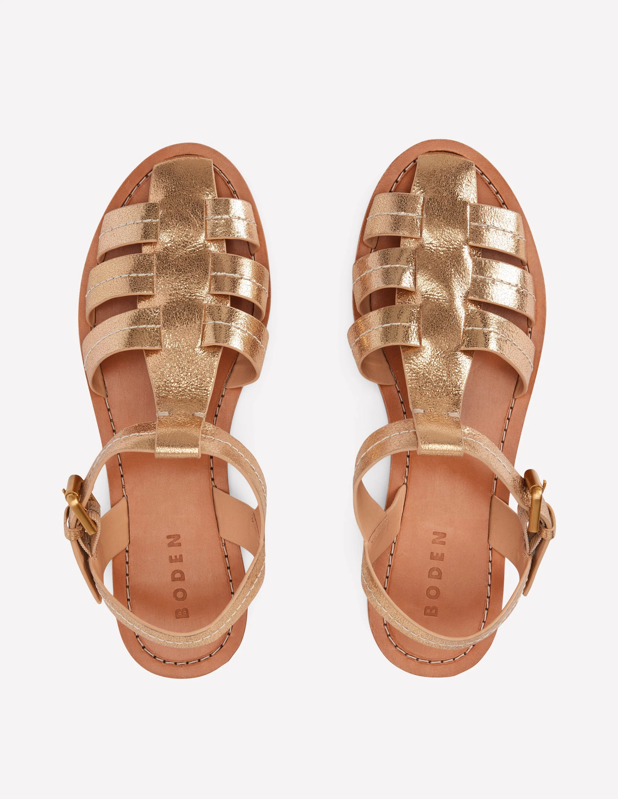 Fisherman Flat Sandals-Gold - Image 5