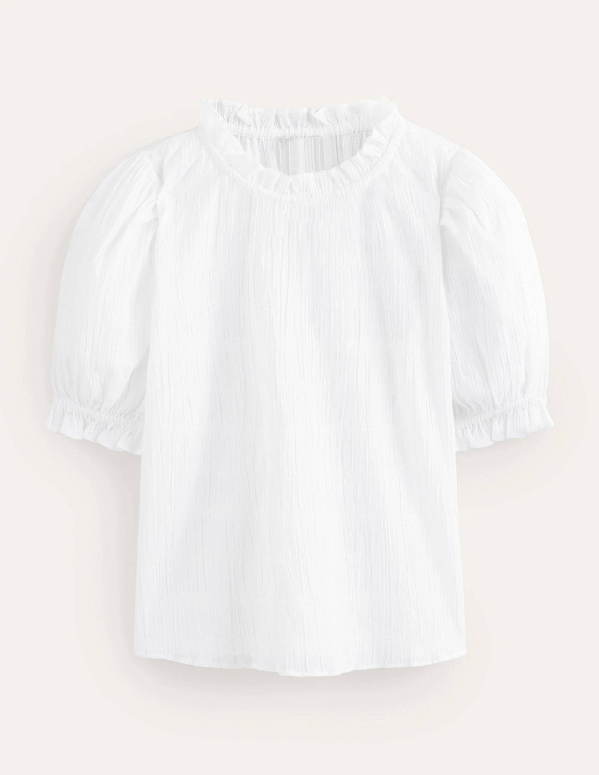 Fitted Textured Top-White - Image 5
