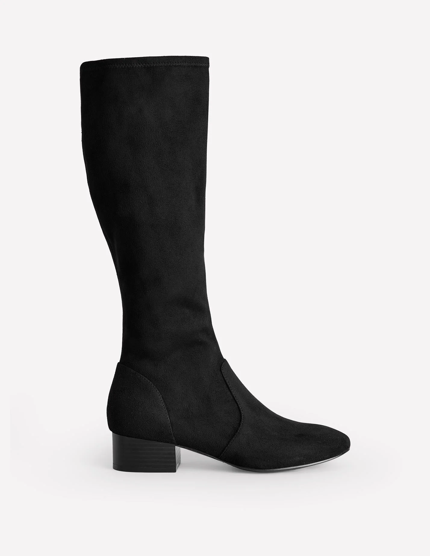 Flat Stretch Knee Boot-Black