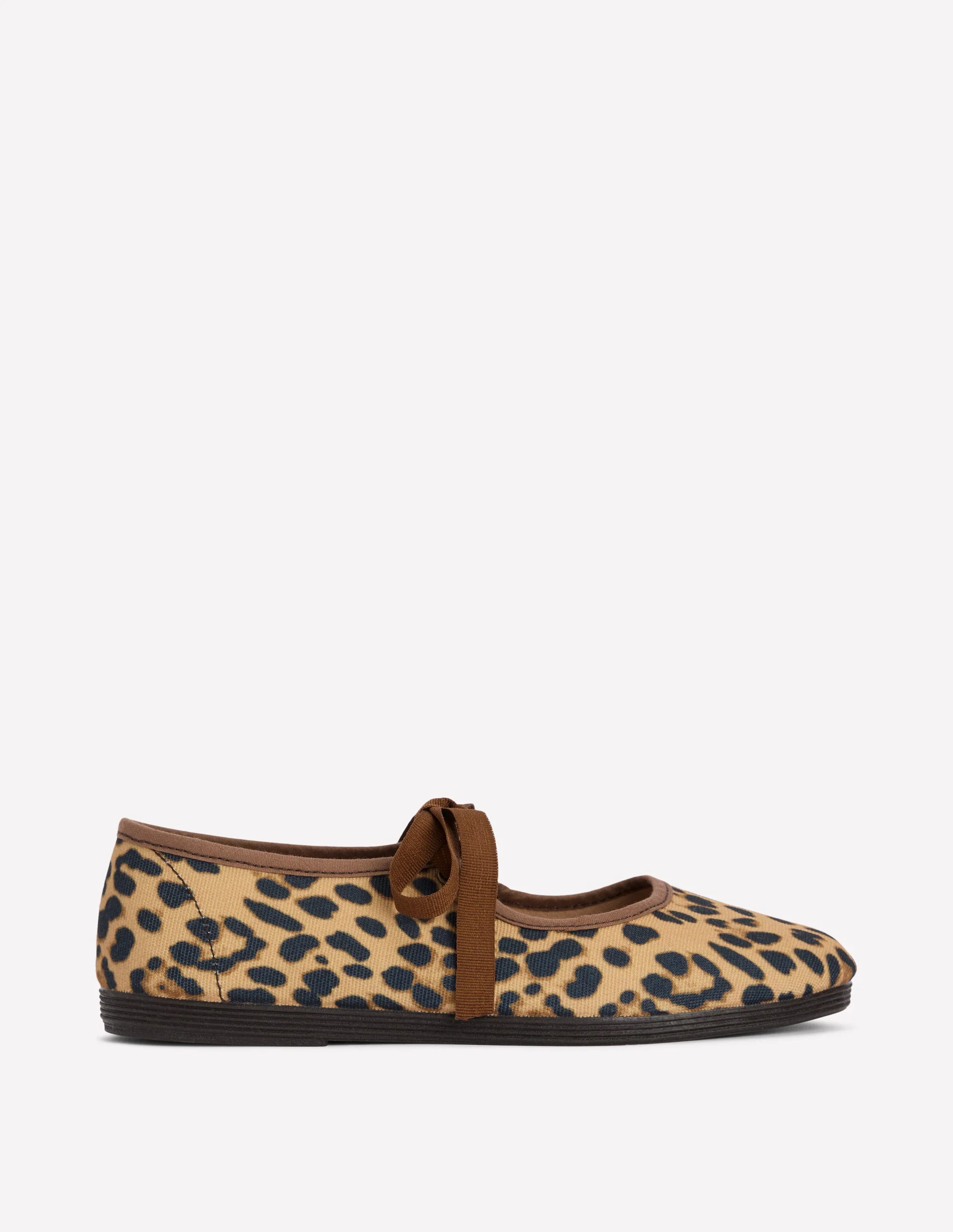 Flexi Tie Mary Janes-Leopard