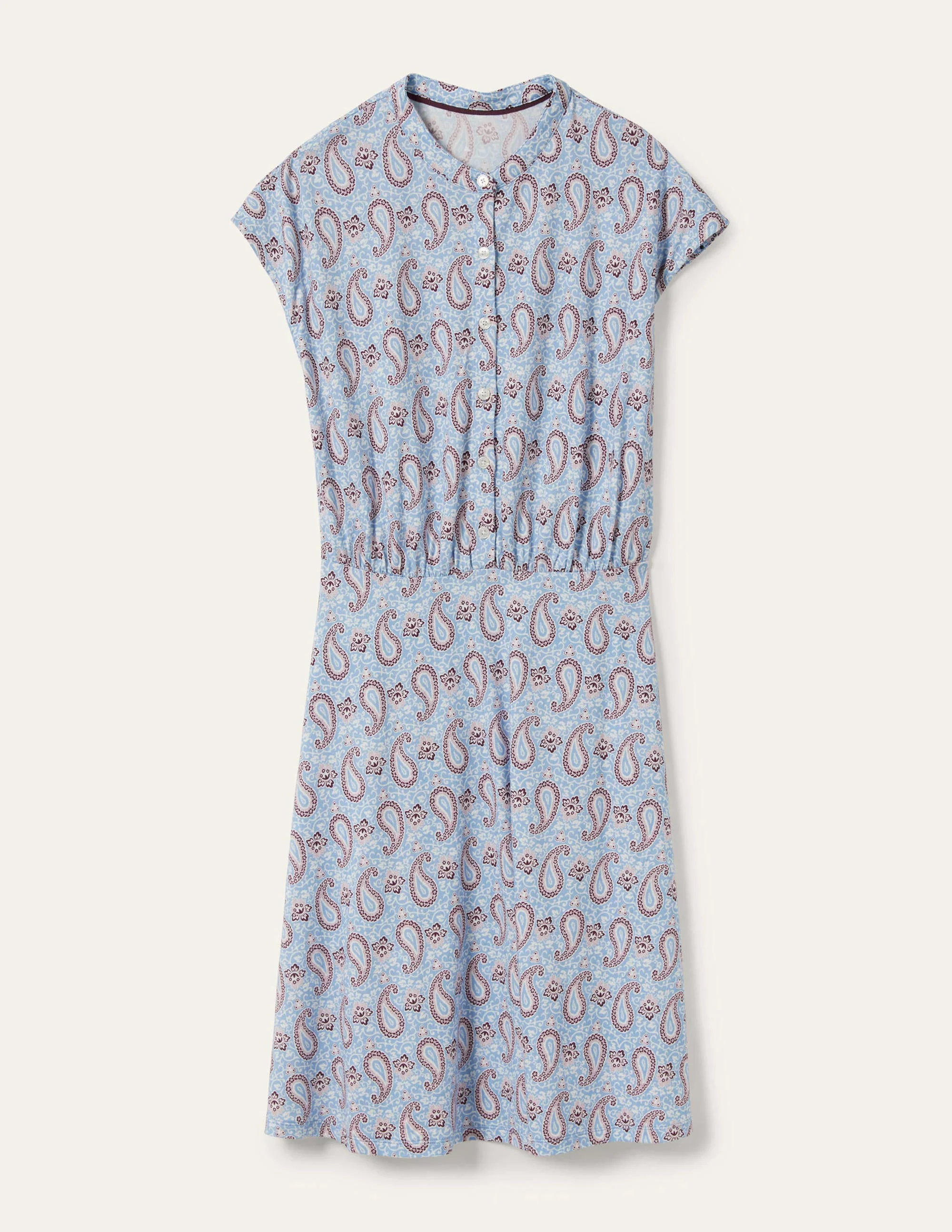Flippy Jersey Dress-Dusty Blue, Enchanting Paisley - Image 5