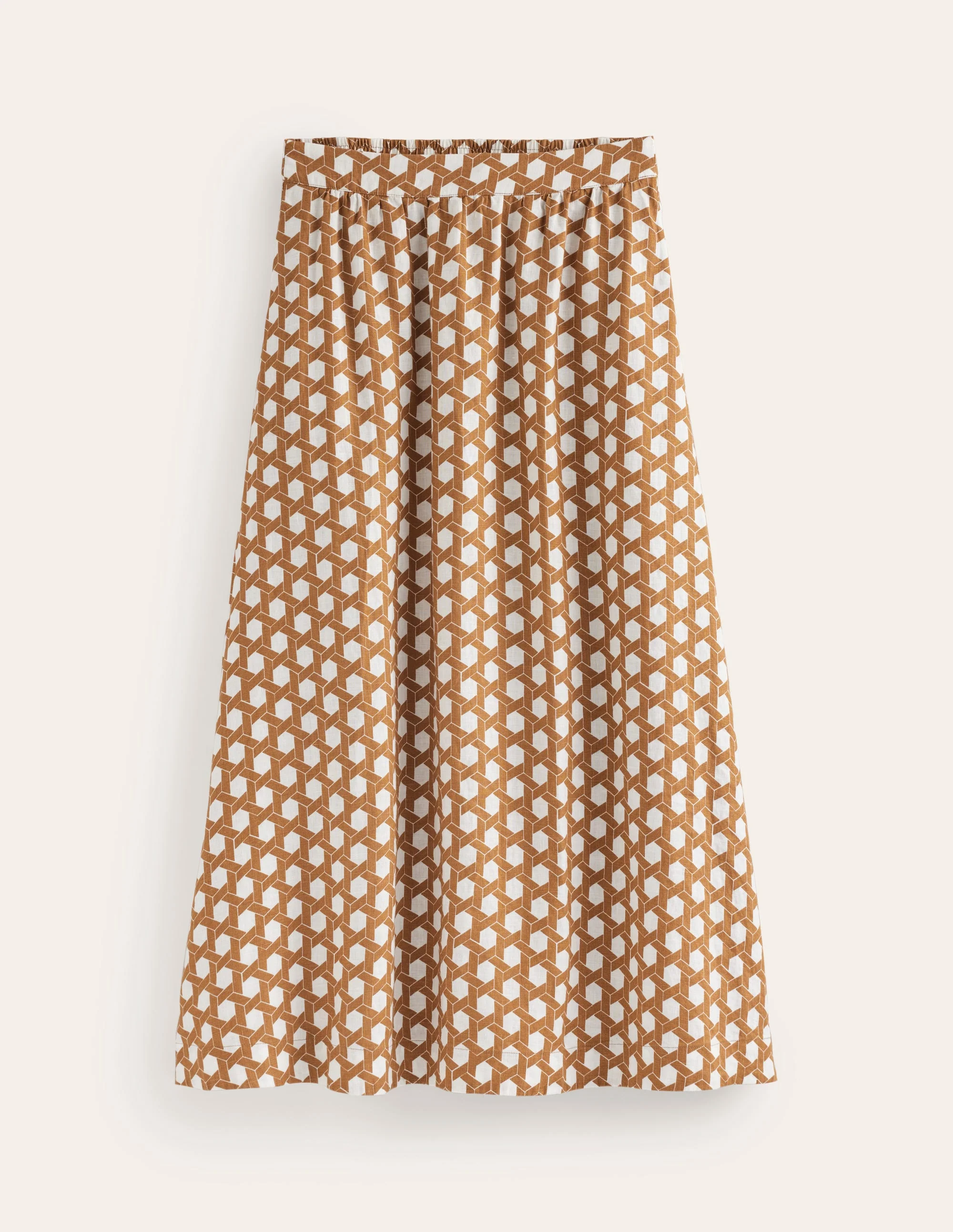 Florence Linen Midi Skirt-Rubber, Honeycomb Geo - Image 5