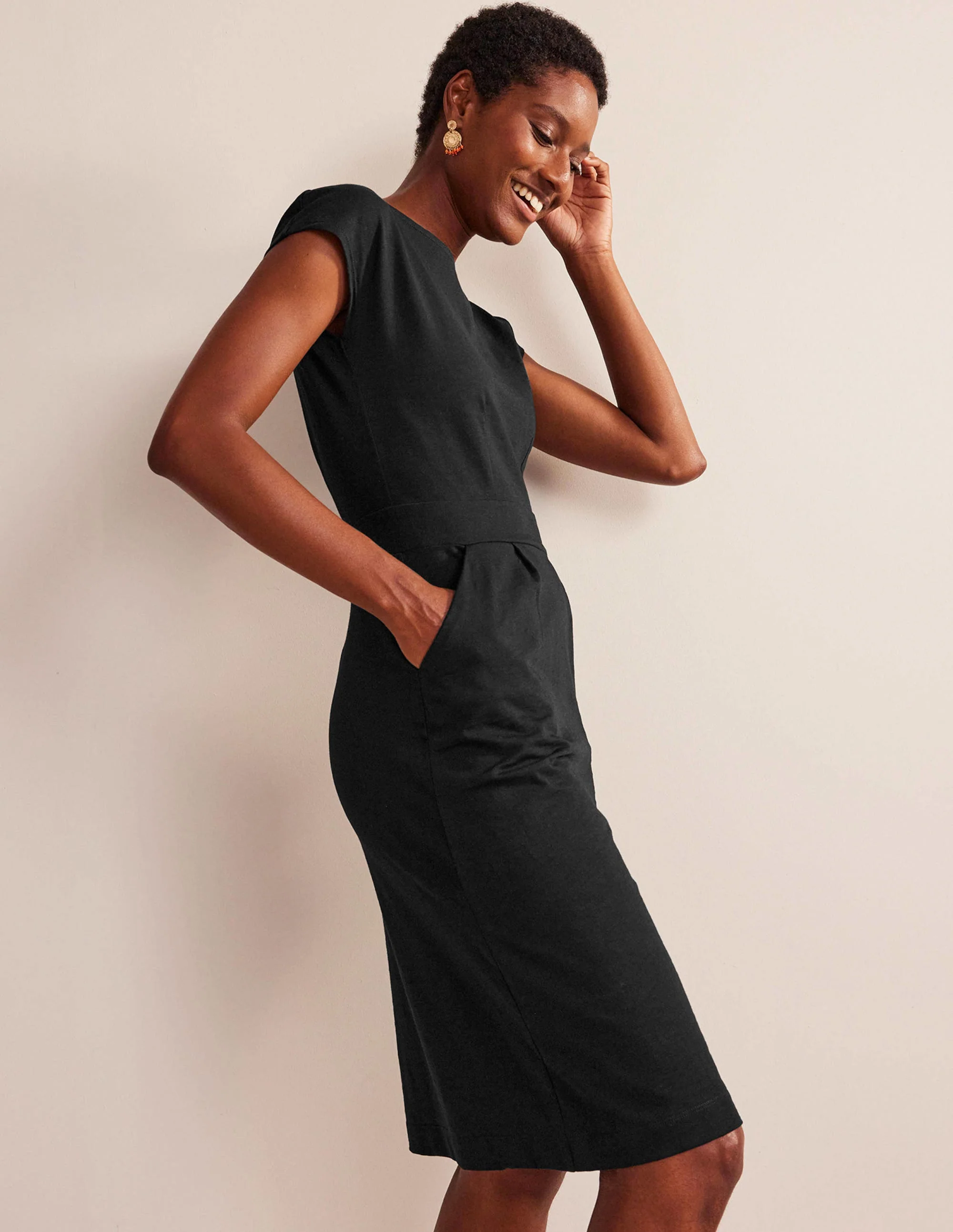 Florrie Jersey Dress-Black - Image 4
