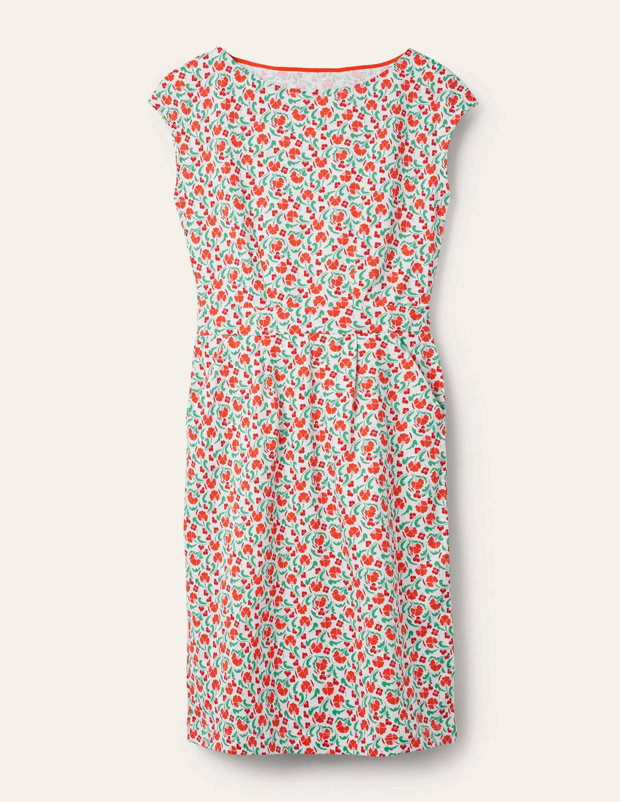 Florrie Jersey Dress-Bright Papaya Delicate Bud - Image 6