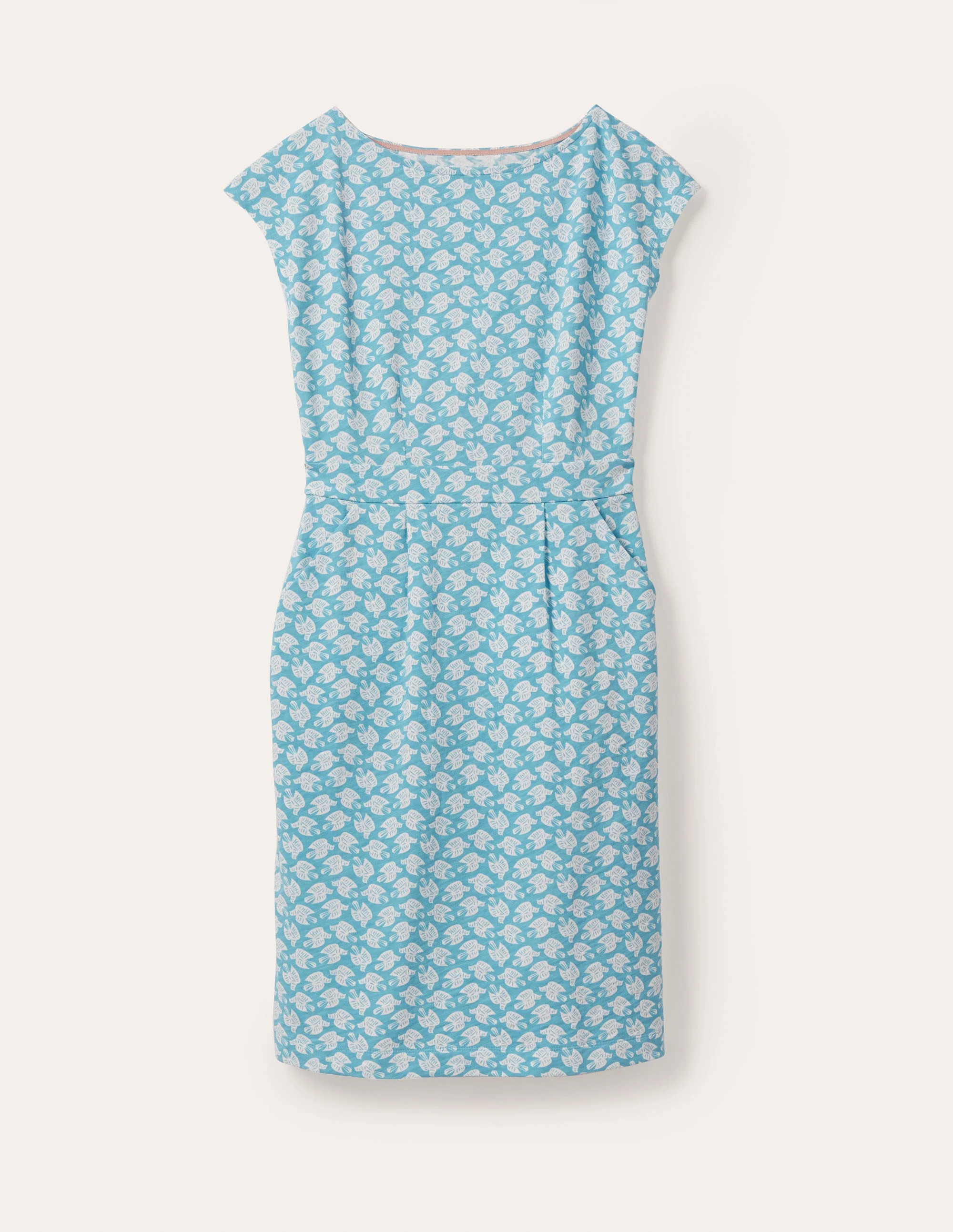 Florrie Jersey Dress-Dawn Blue, Bird Tile - Image 6