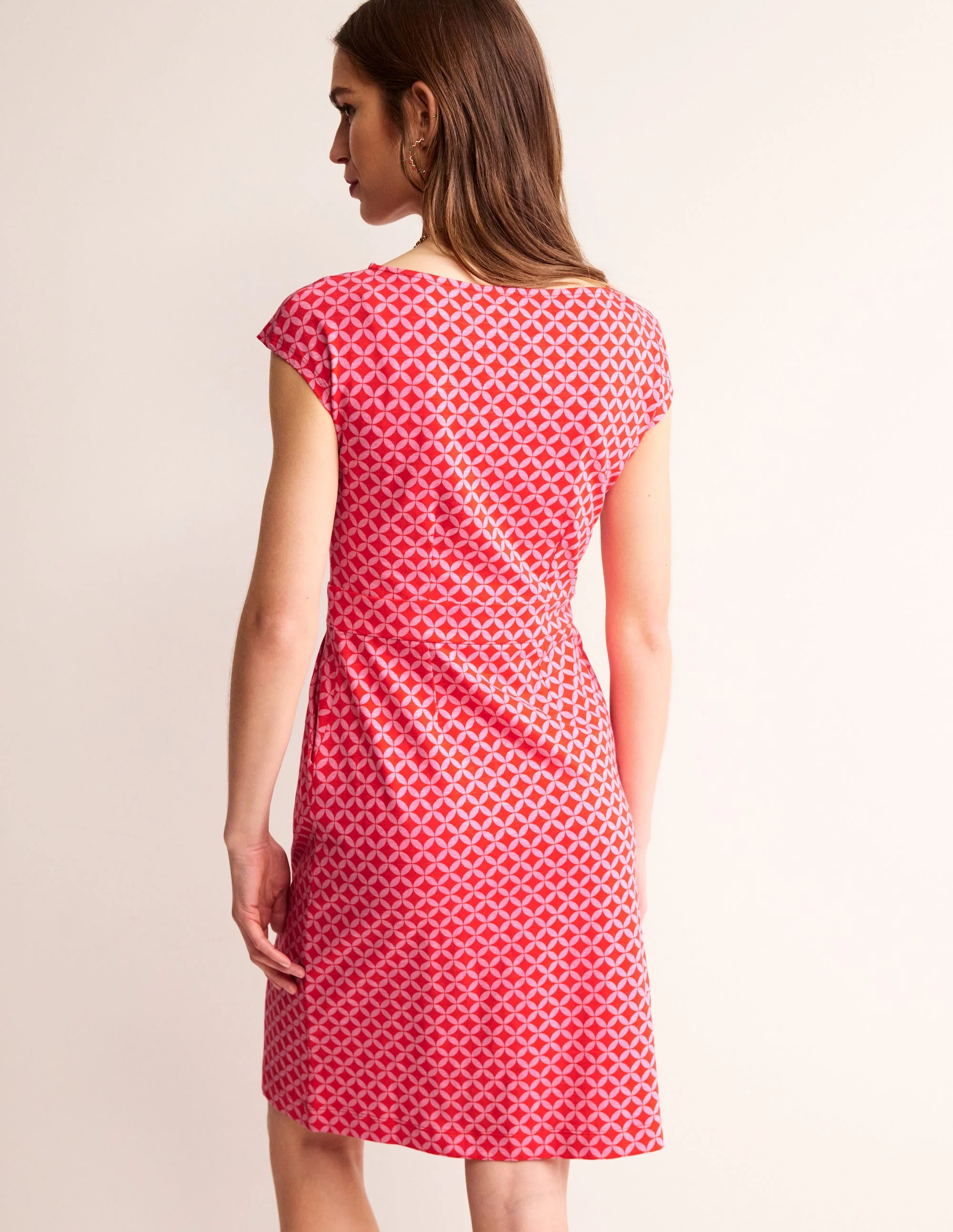 Florrie Jersey Dress-Flame Scarlet, Diamond Terrace - Image 3