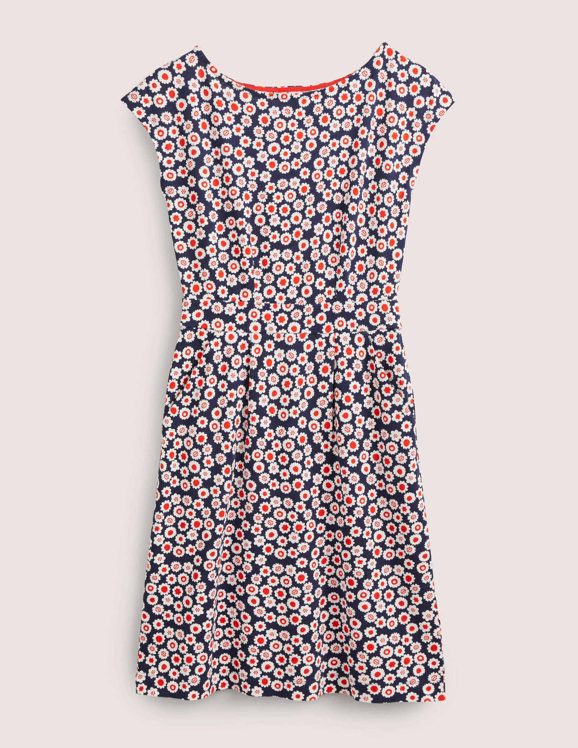 Florrie Jersey Dress-French Navy, Ditsy Swirl - Image 5