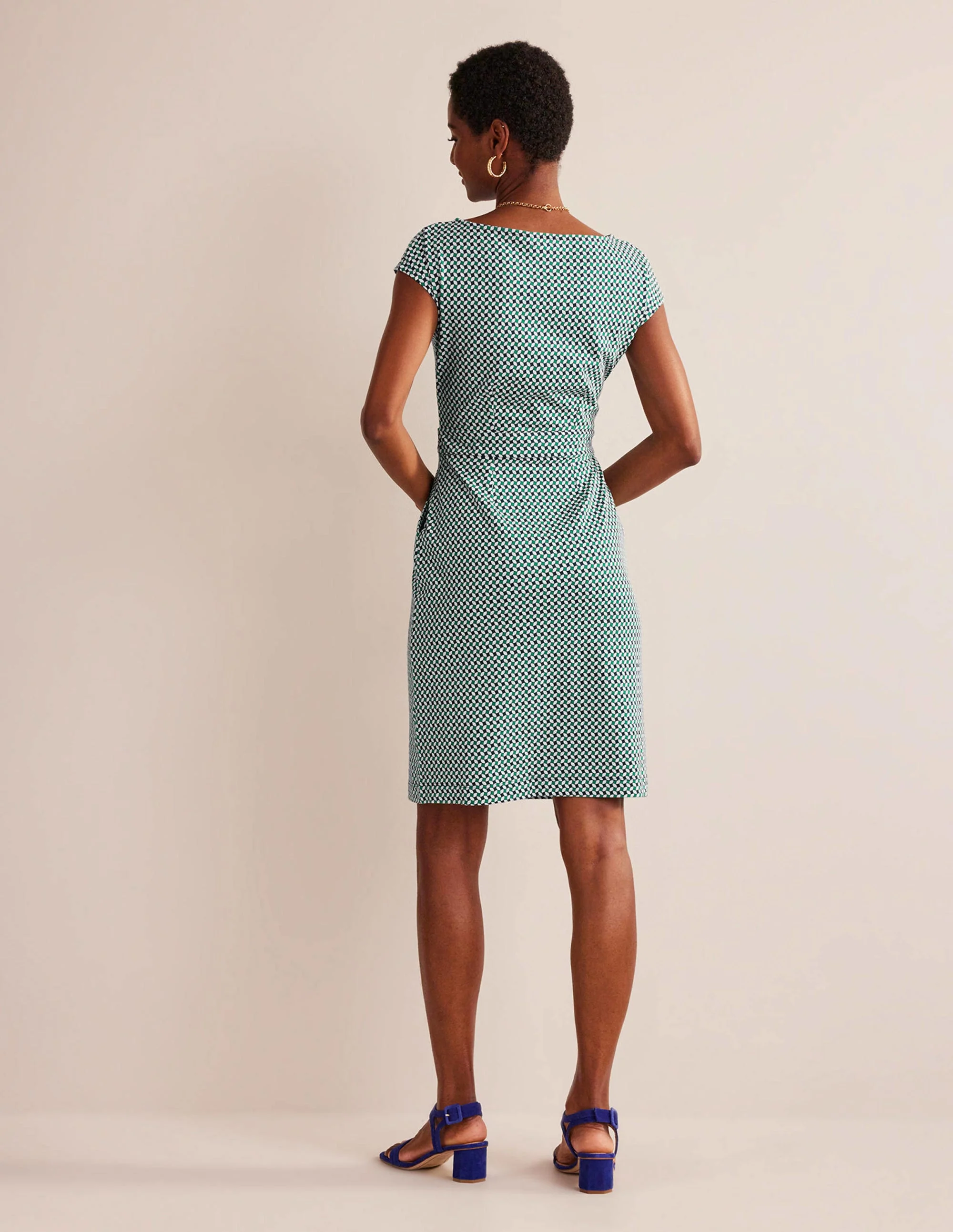 Florrie Jersey Dress-Meadow Green, Abstract Diamond - Image 6