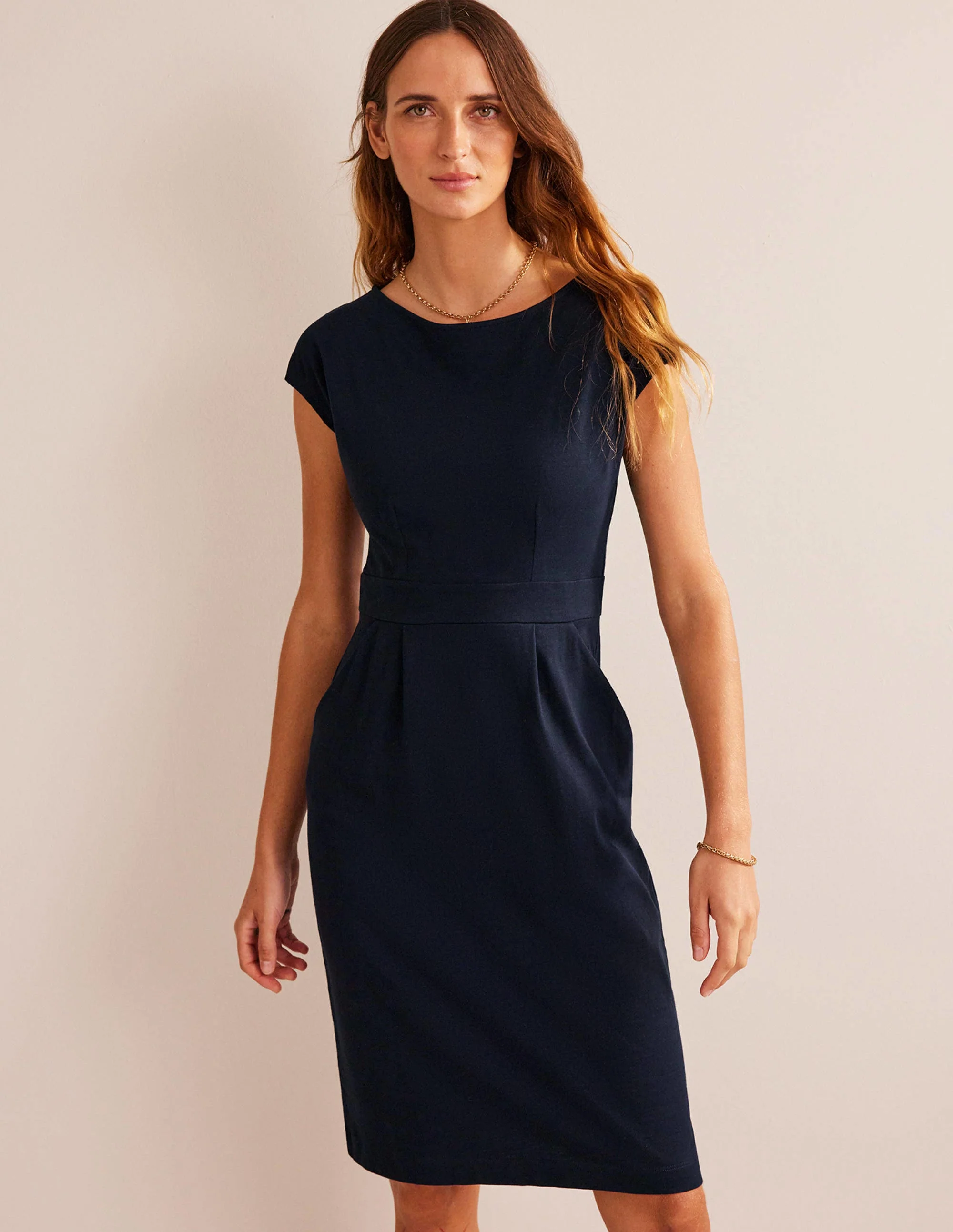 Florrie Jersey Dress-Navy