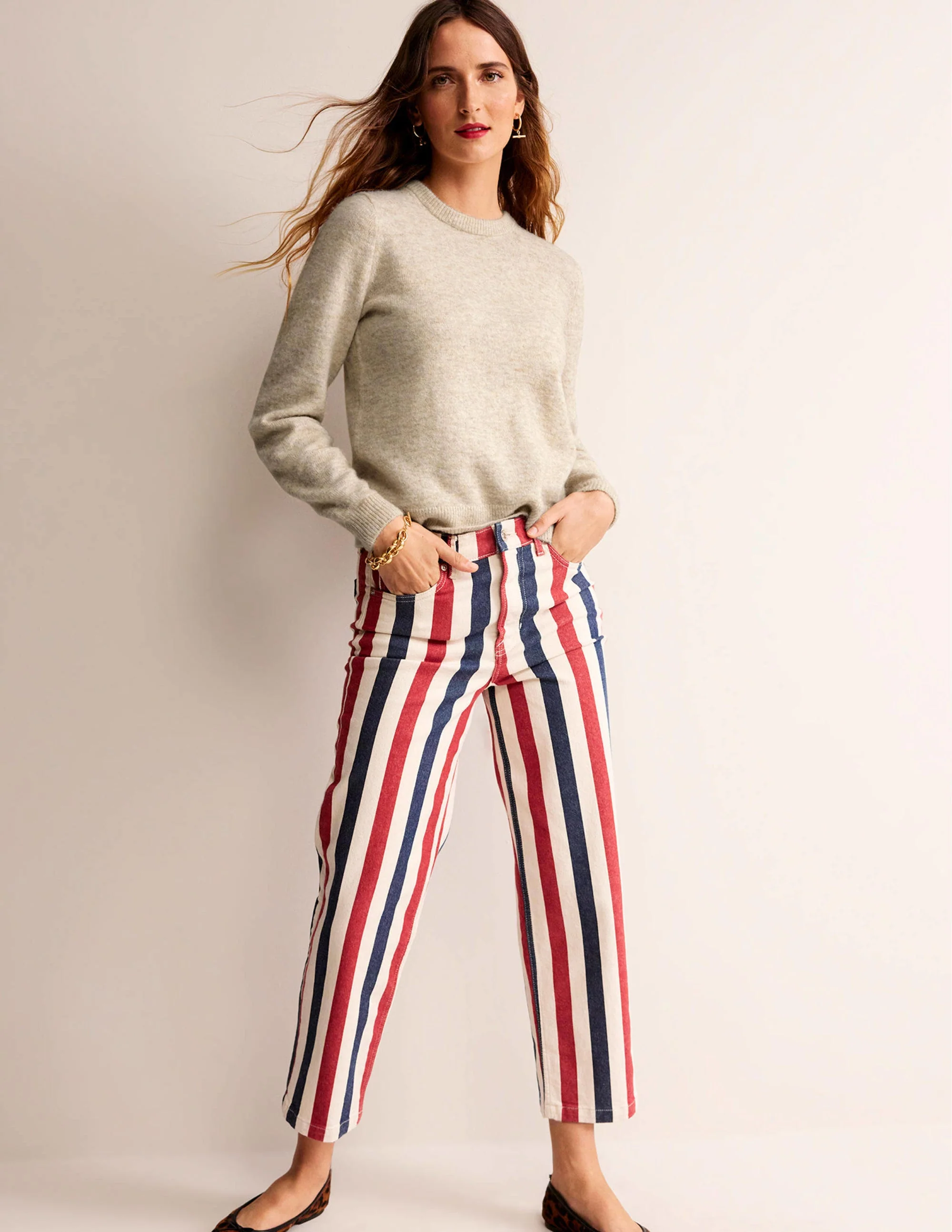 Fluffy Bow Back Sweater-Oatmeal Melange - Image 4