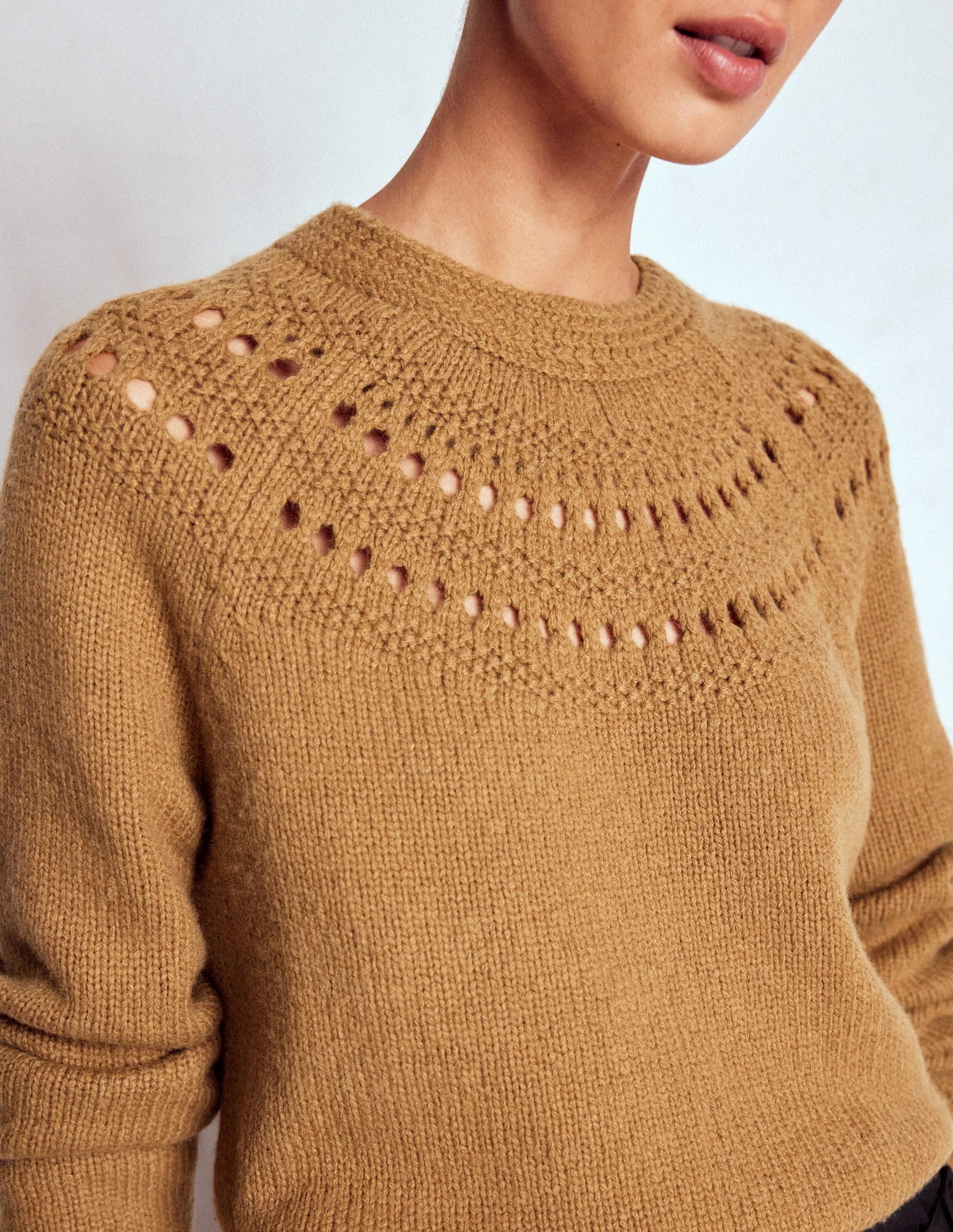 Fluffy Chunky Sweater-Camel Melange - Image 2