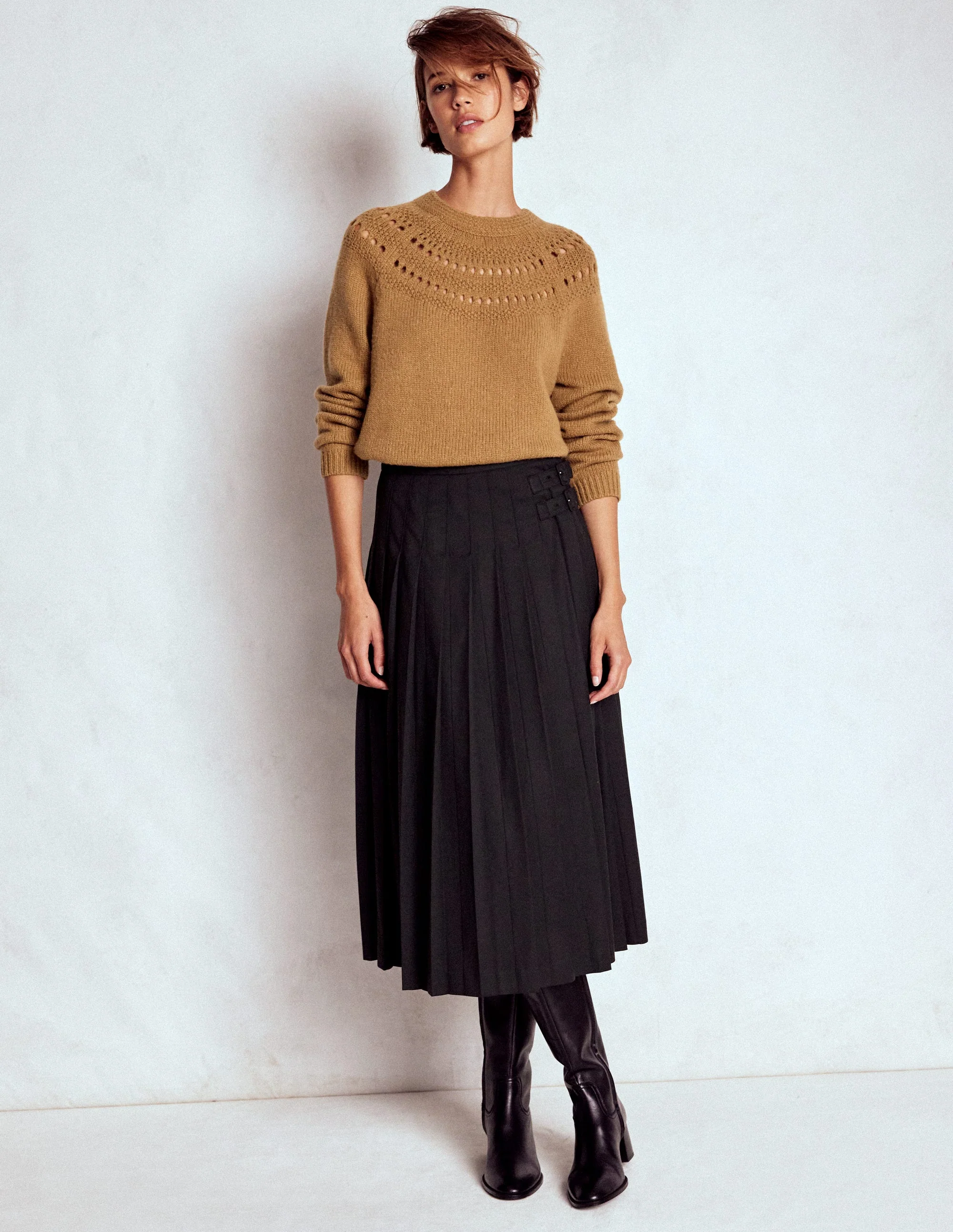Fluffy Chunky Sweater-Camel Melange - Image 4