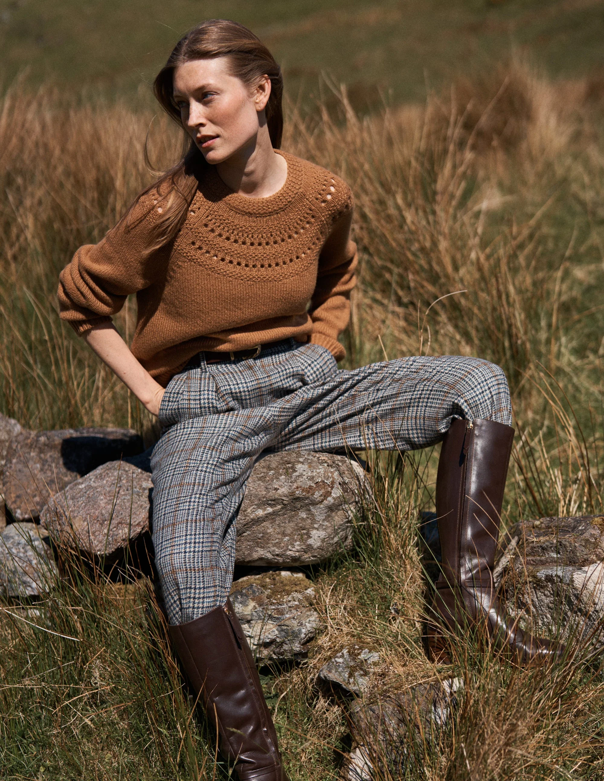 Fluffy Chunky Sweater-Camel Melange - Image 5