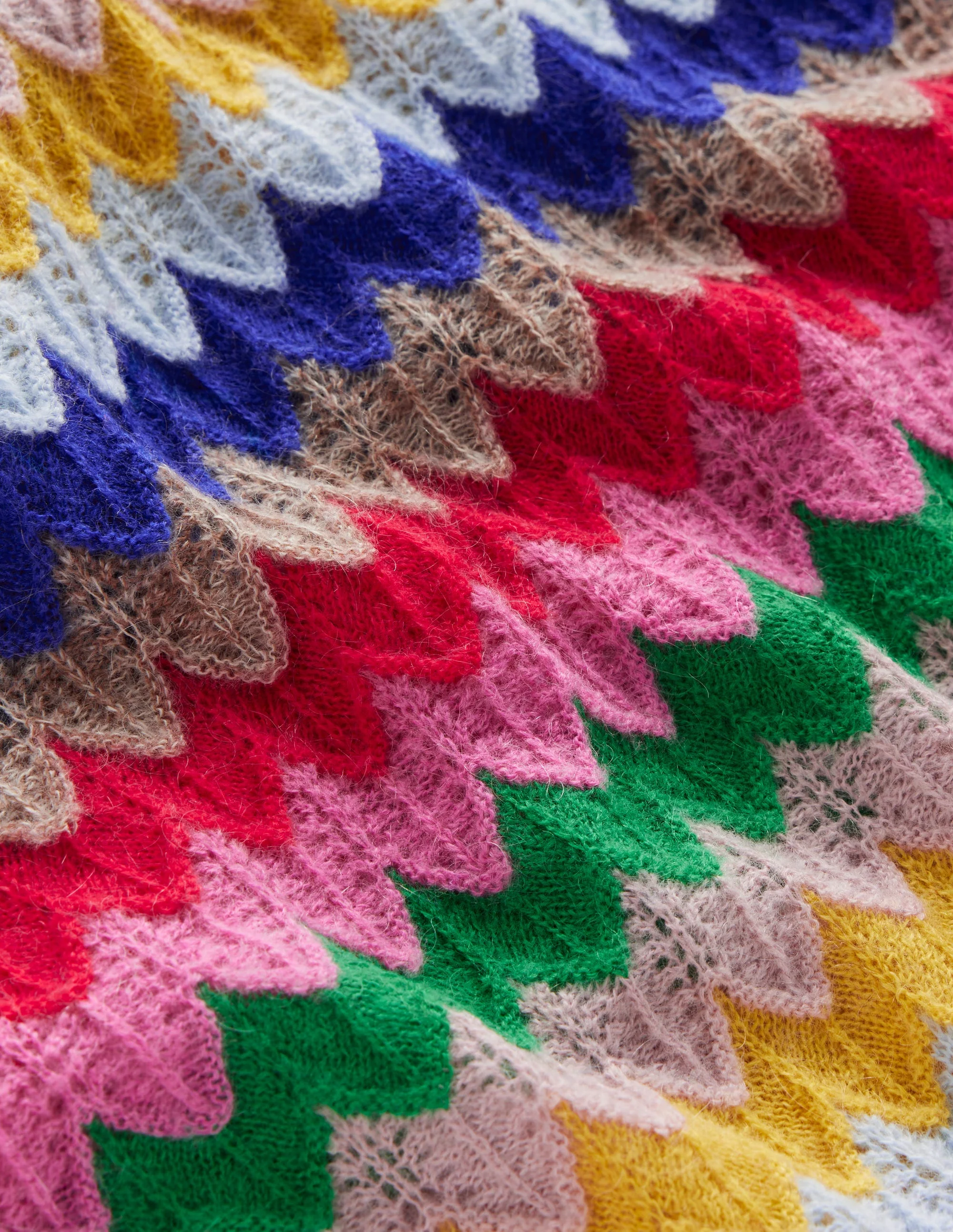Fluffy Diagonal Stripe Sweater-Multi - Image 7