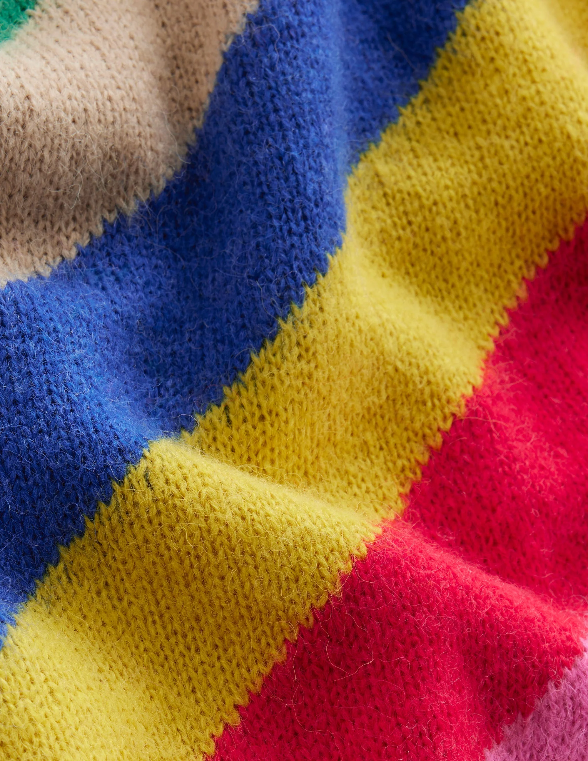 Fluffy Diagonal Stripe Sweater-Multi, Rainbow - Image 7