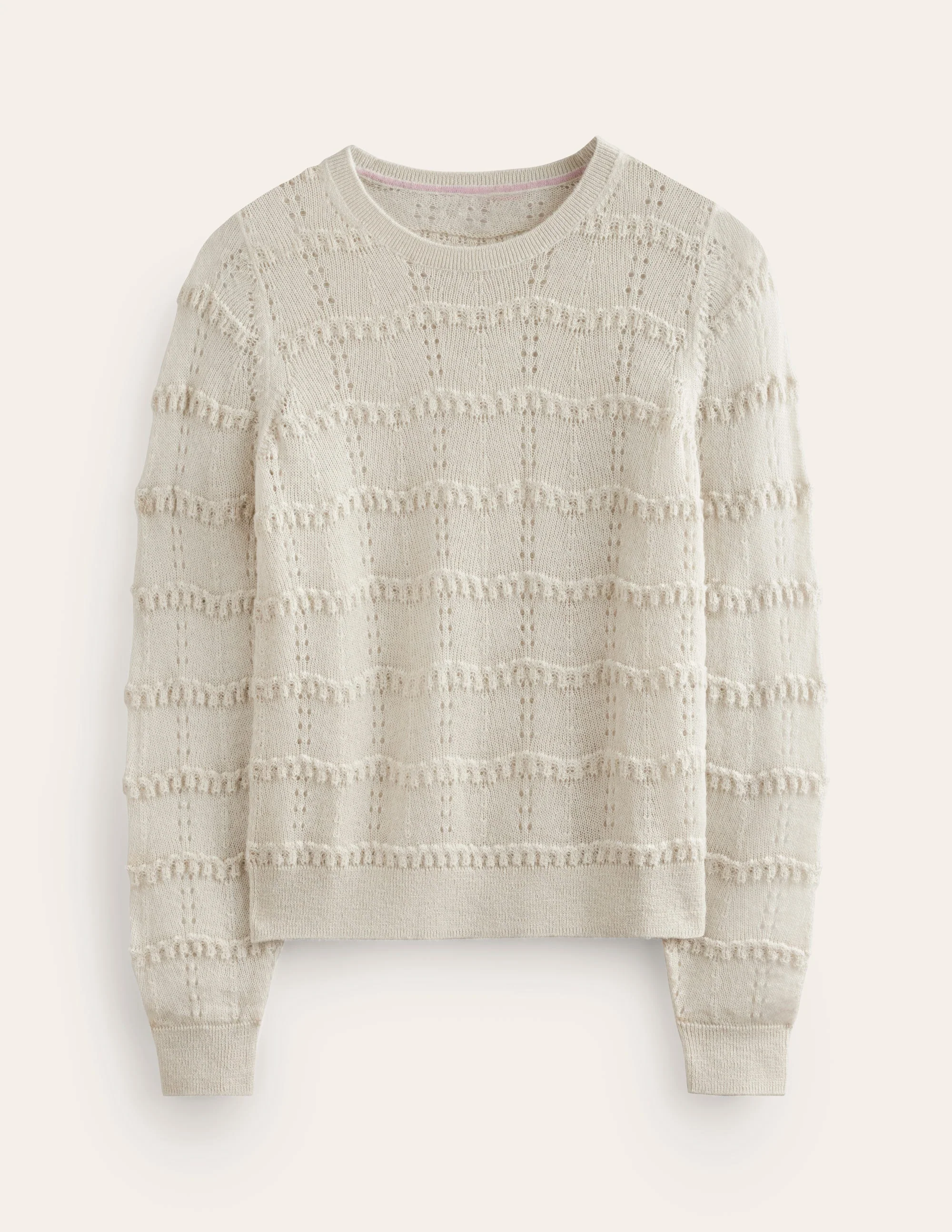 Fluffy Pointelle Sweater-Vanilla - Image 5