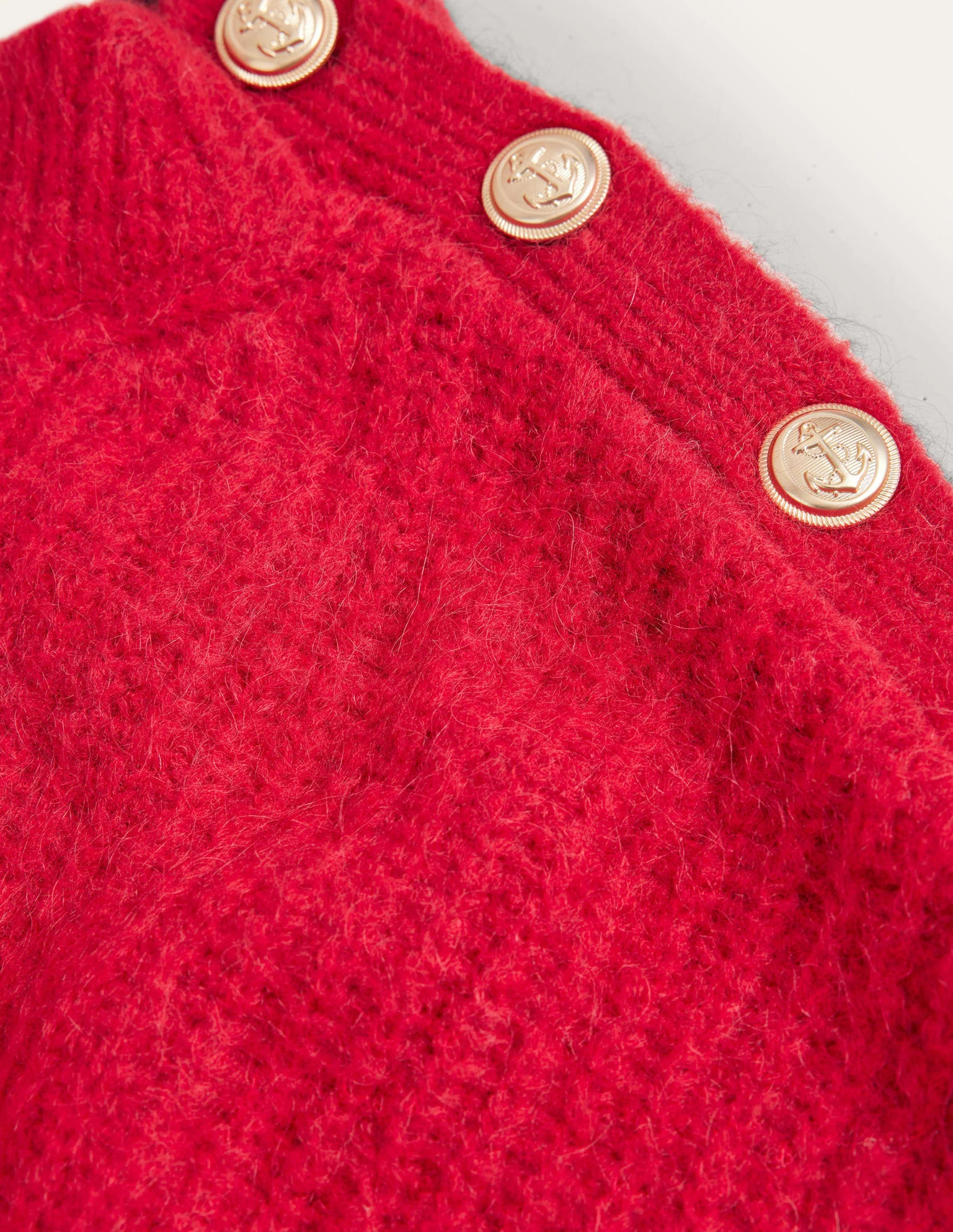 Fluffy Ribbed Button Sweater-Ruby - Image 7