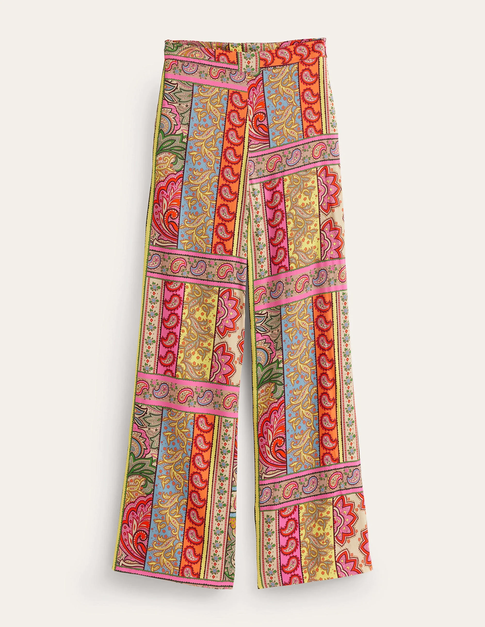 Fluid Wide-Leg Pants-Multi, Patchwork - Image 6