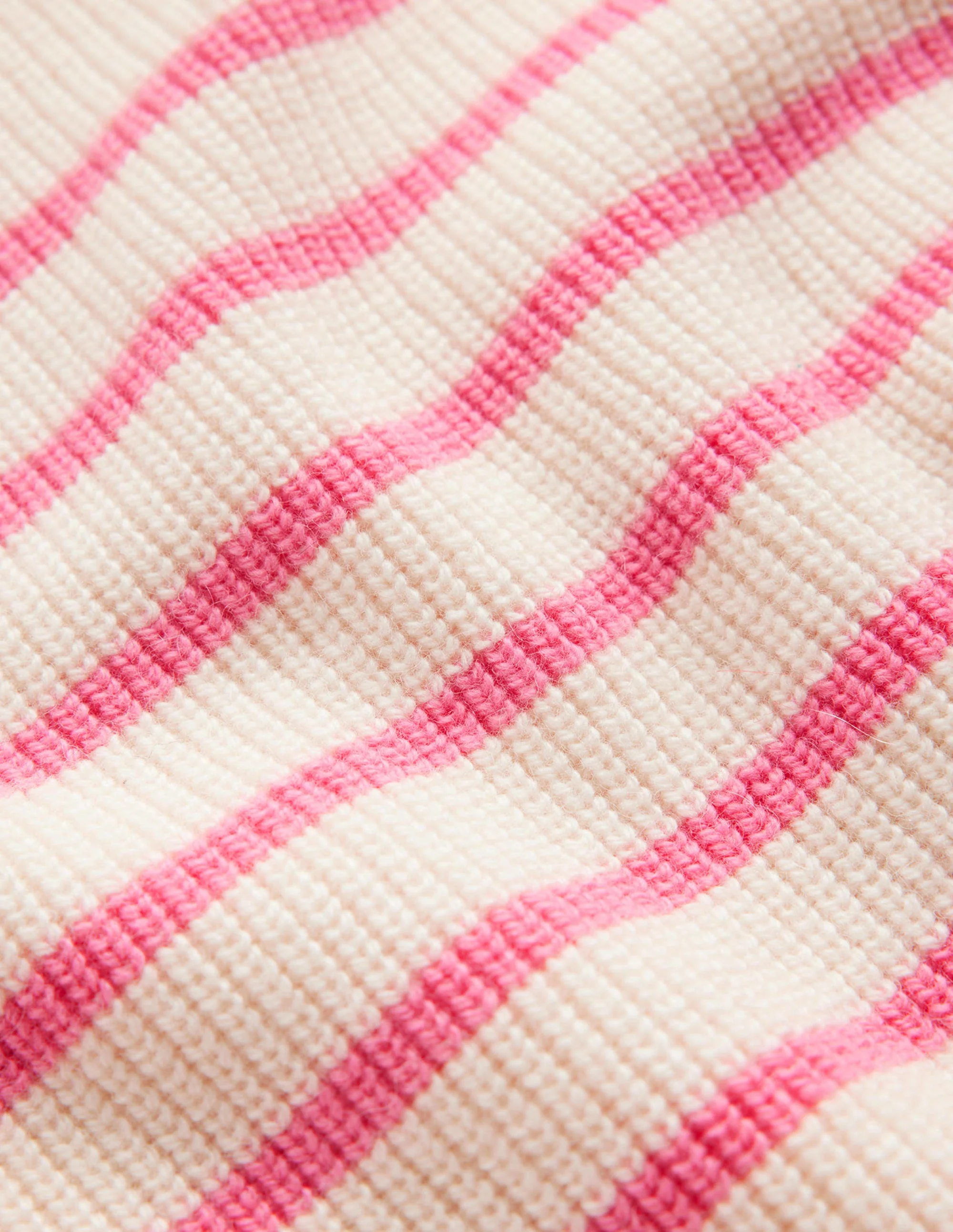 Francesca Stripe Jumper-Warm Ivory, Crayon Pink - Image 6