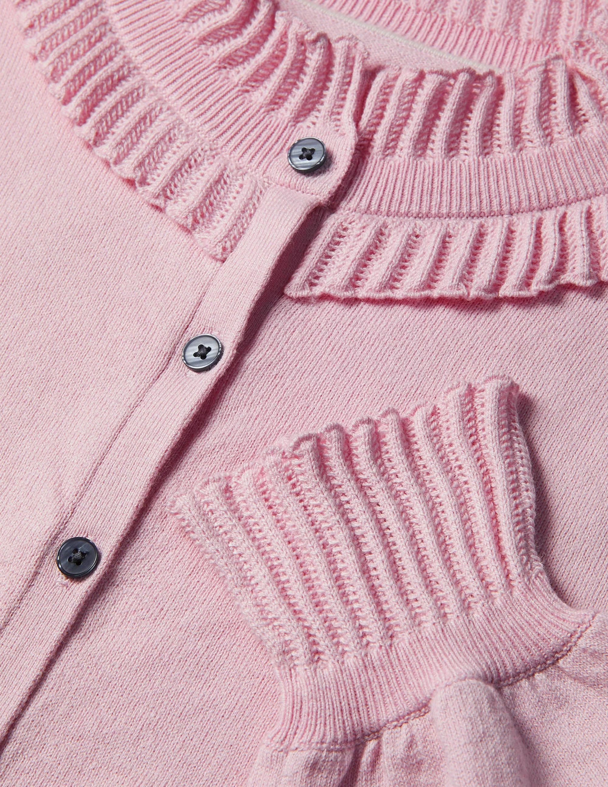 Frederica Pointelle Cardigan-Coconut Ice - Image 6