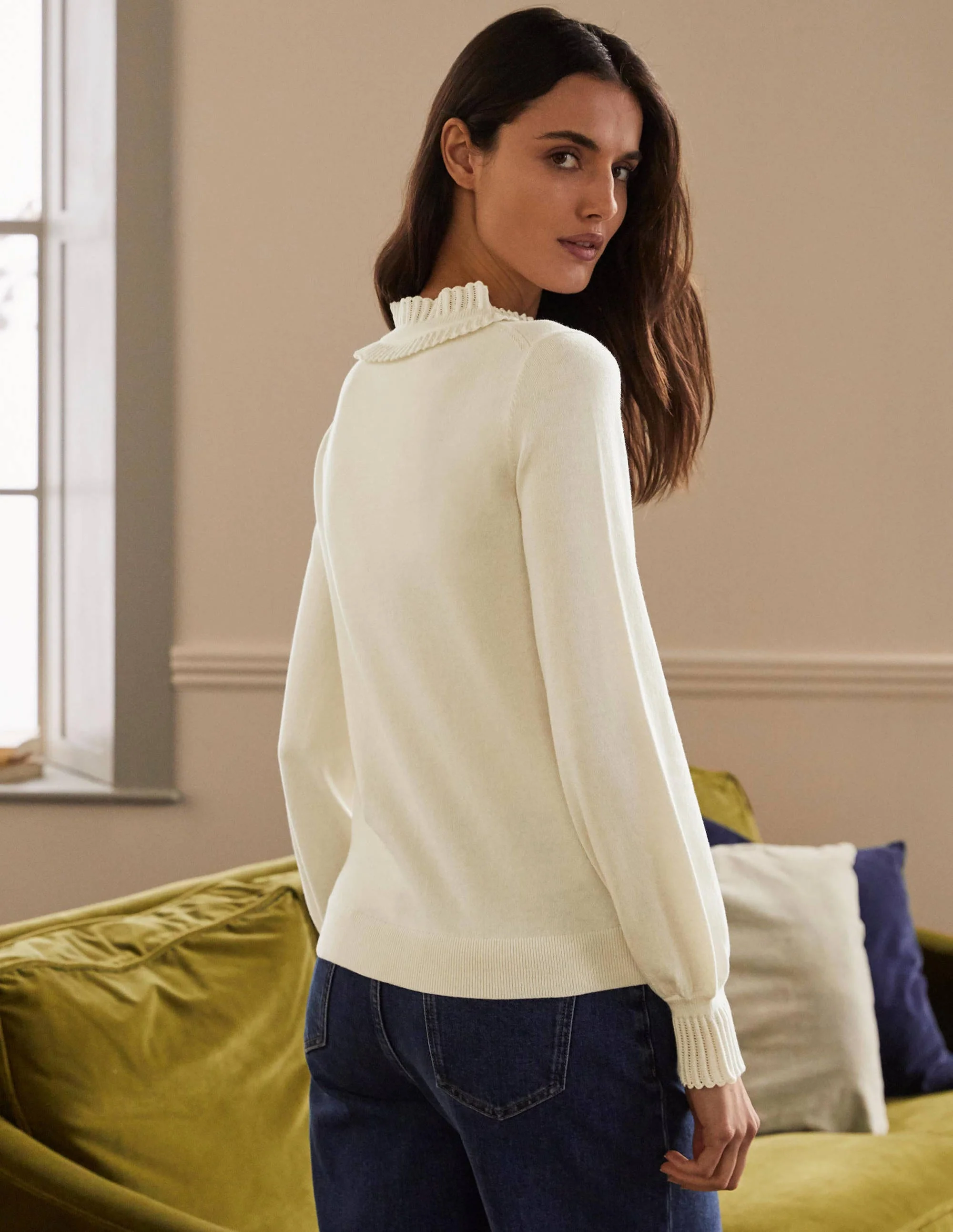 Frederica Pointelle Cardigan-Ivory - Image 3