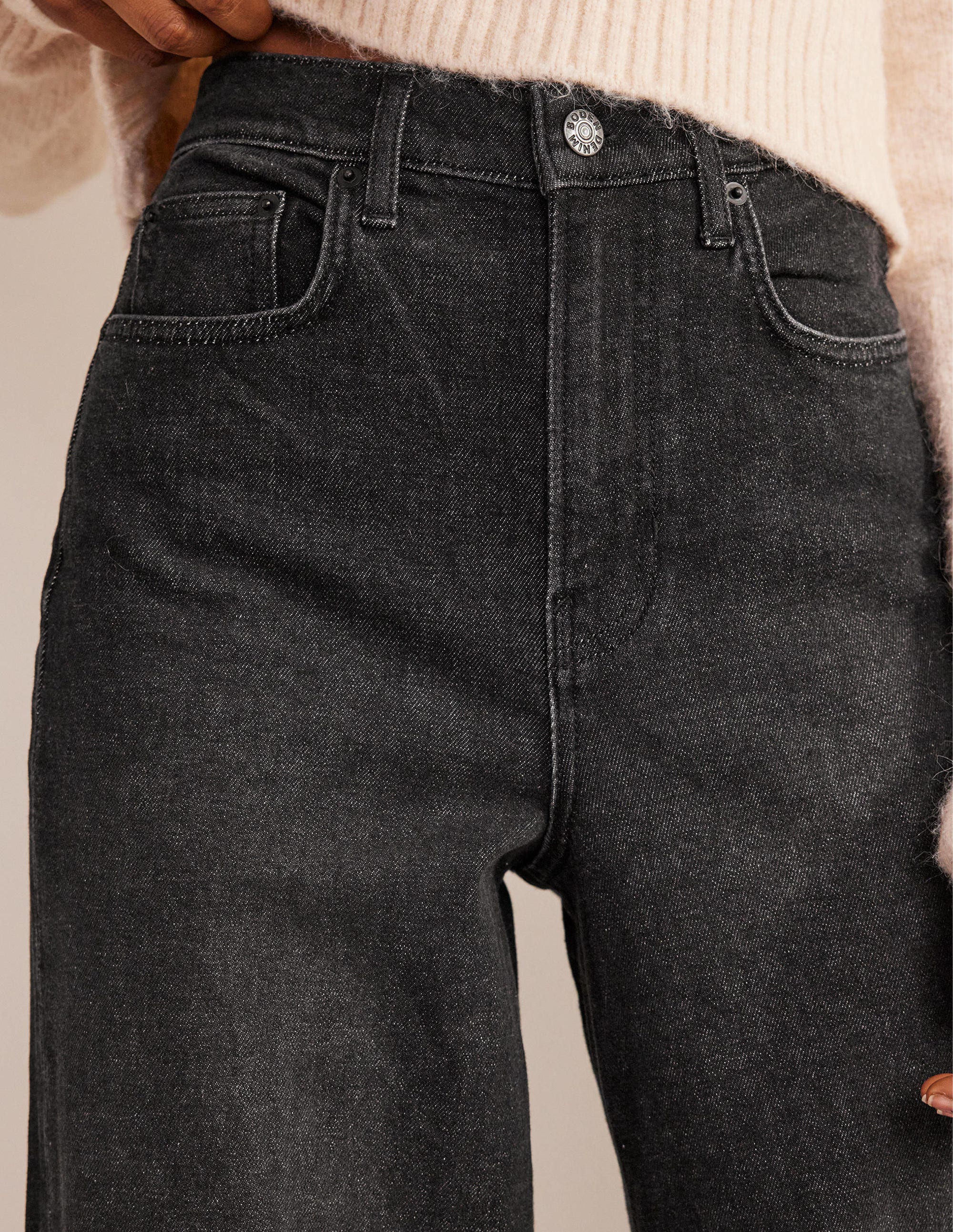 Full Length Straight Jeans-Washed Black - Image 5