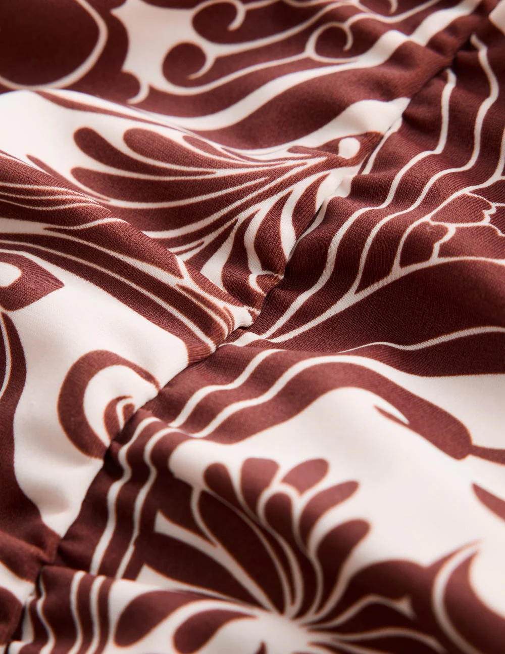 Gather String Swimsuit-Hot Chocolate, Foliage Whirl - Image 7