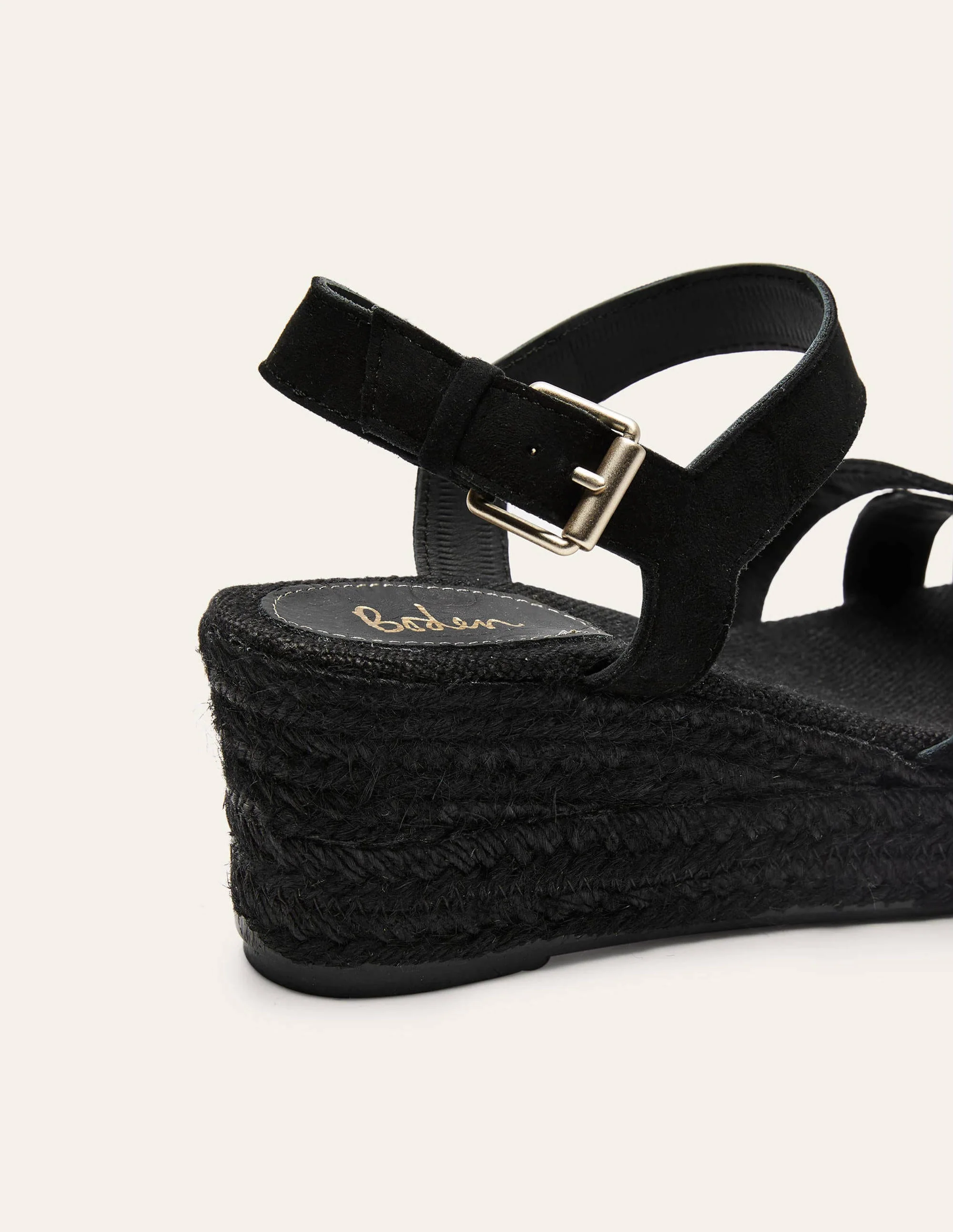Geometric Espadrille Wedges-Black - Image 3