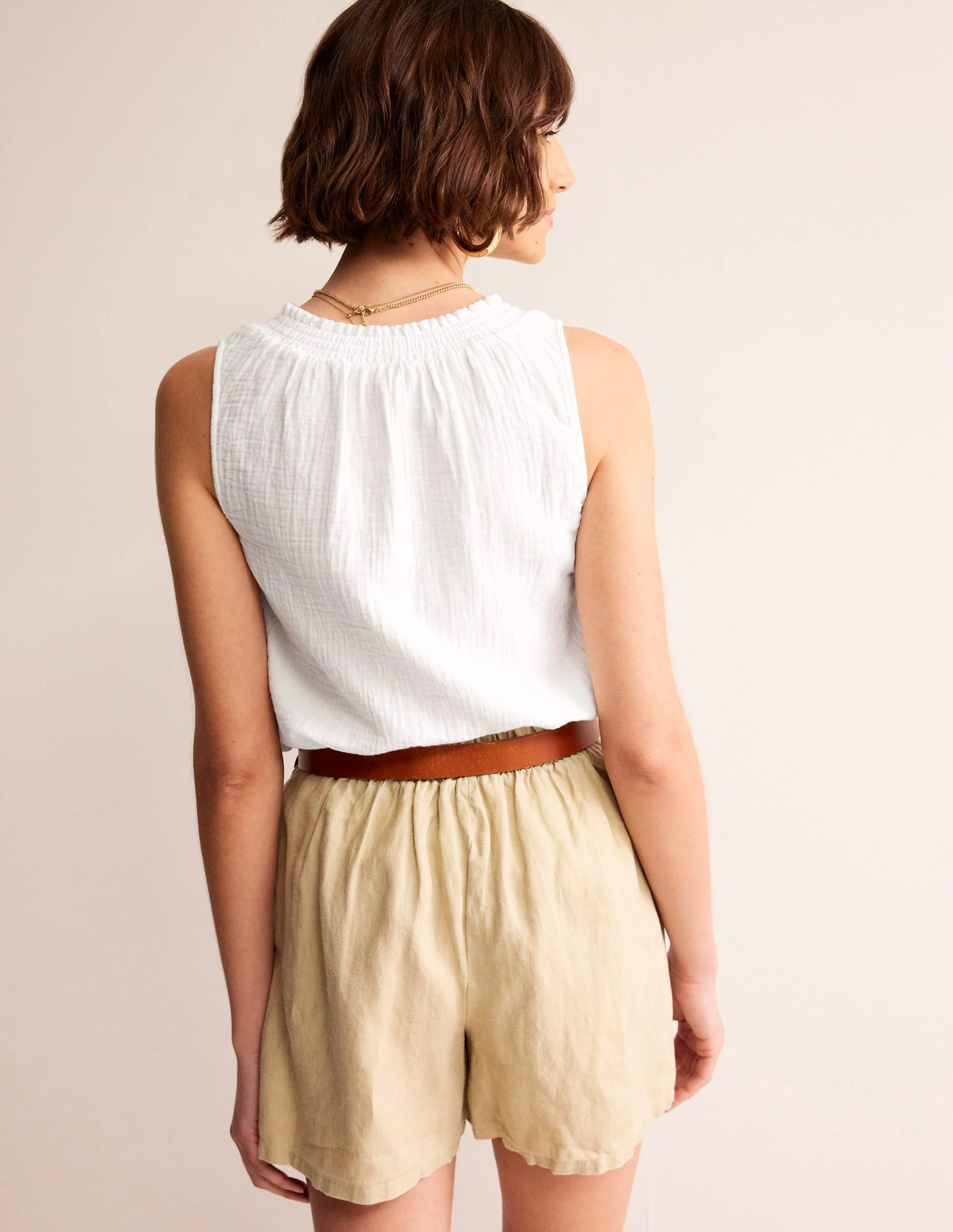 Georgia Double Cloth Top-White - Image 3