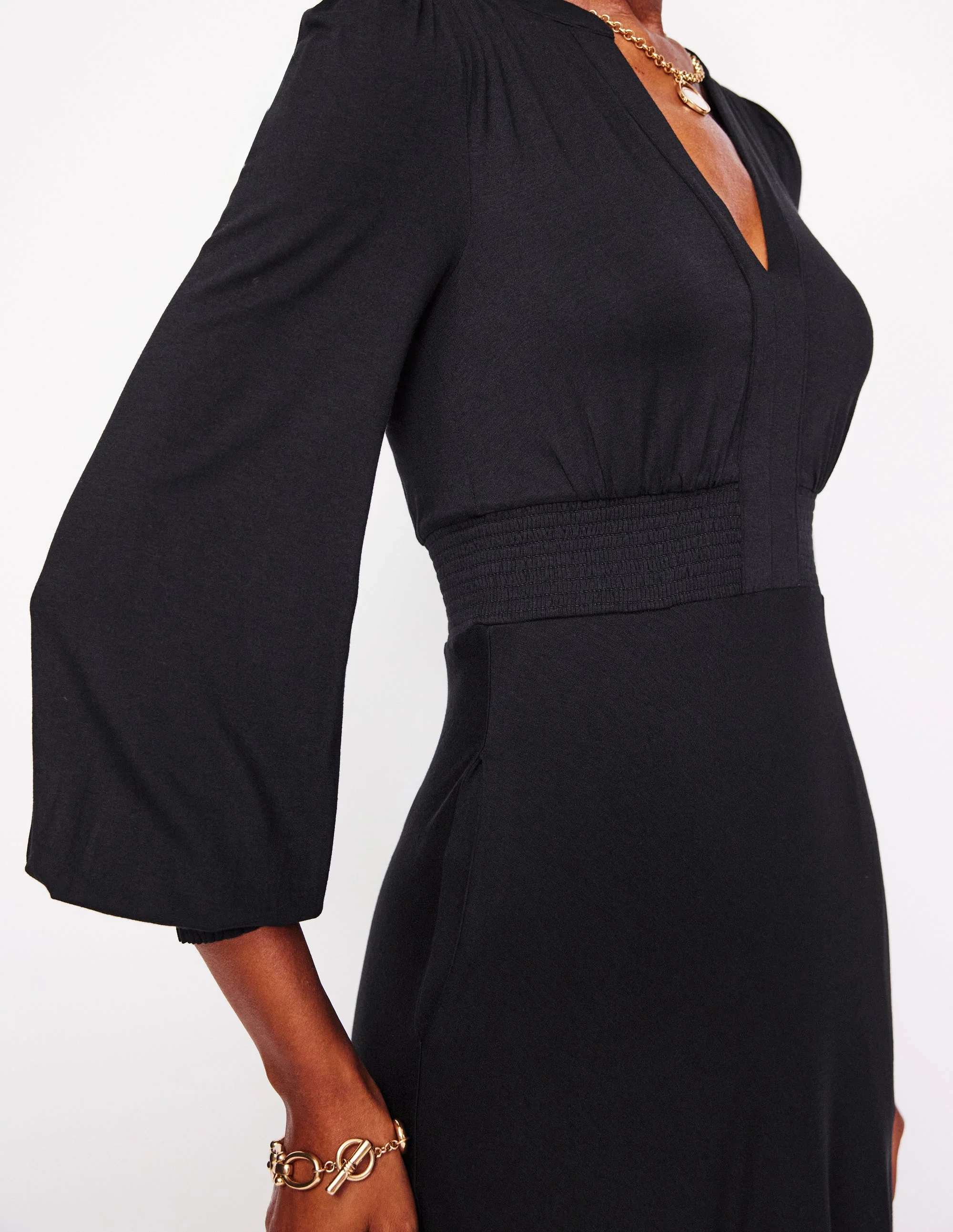 Georgia Jersey Midi Dress-Black - Image 2