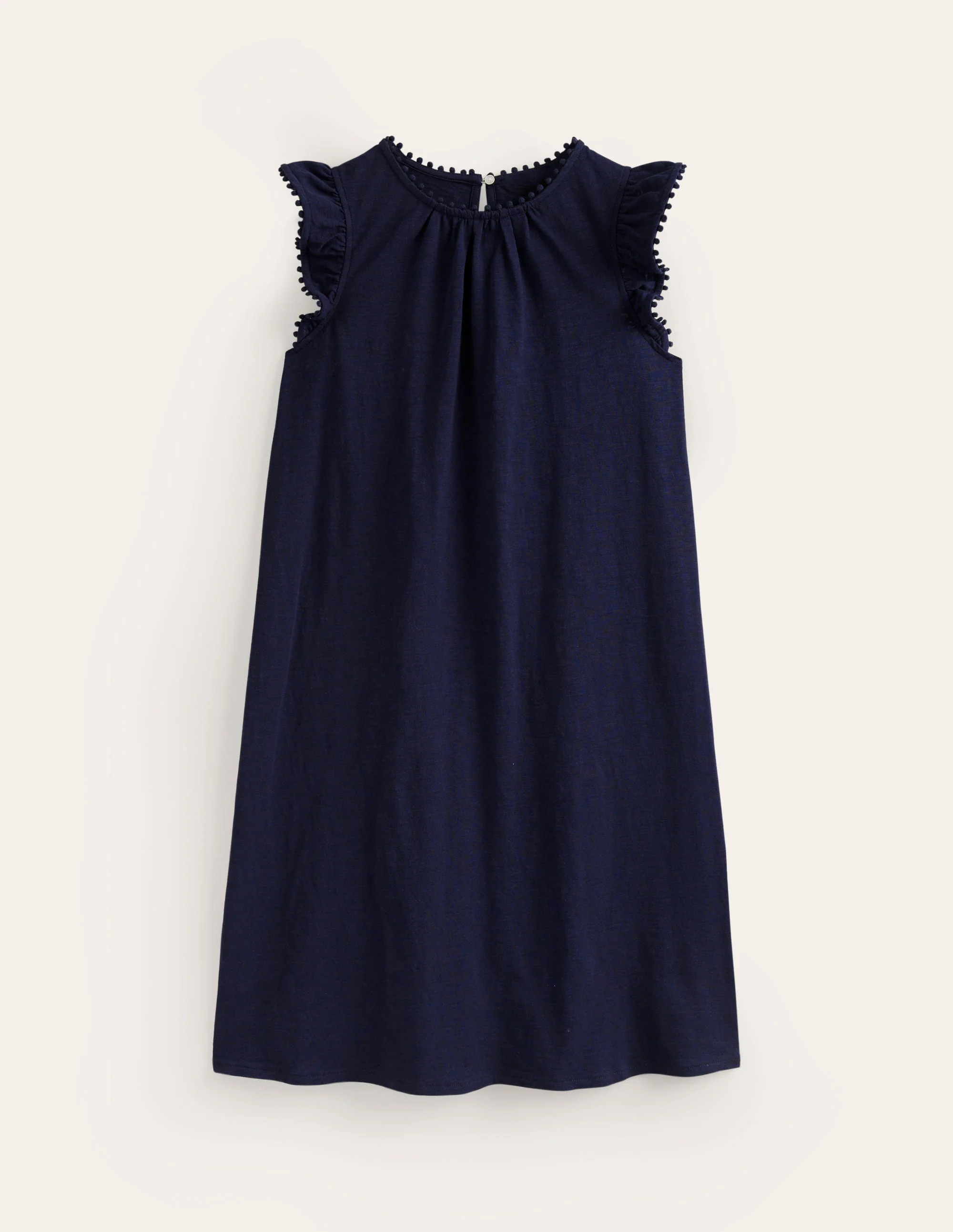 Georgina Pom Ruffle Dress-Navy - Image 5