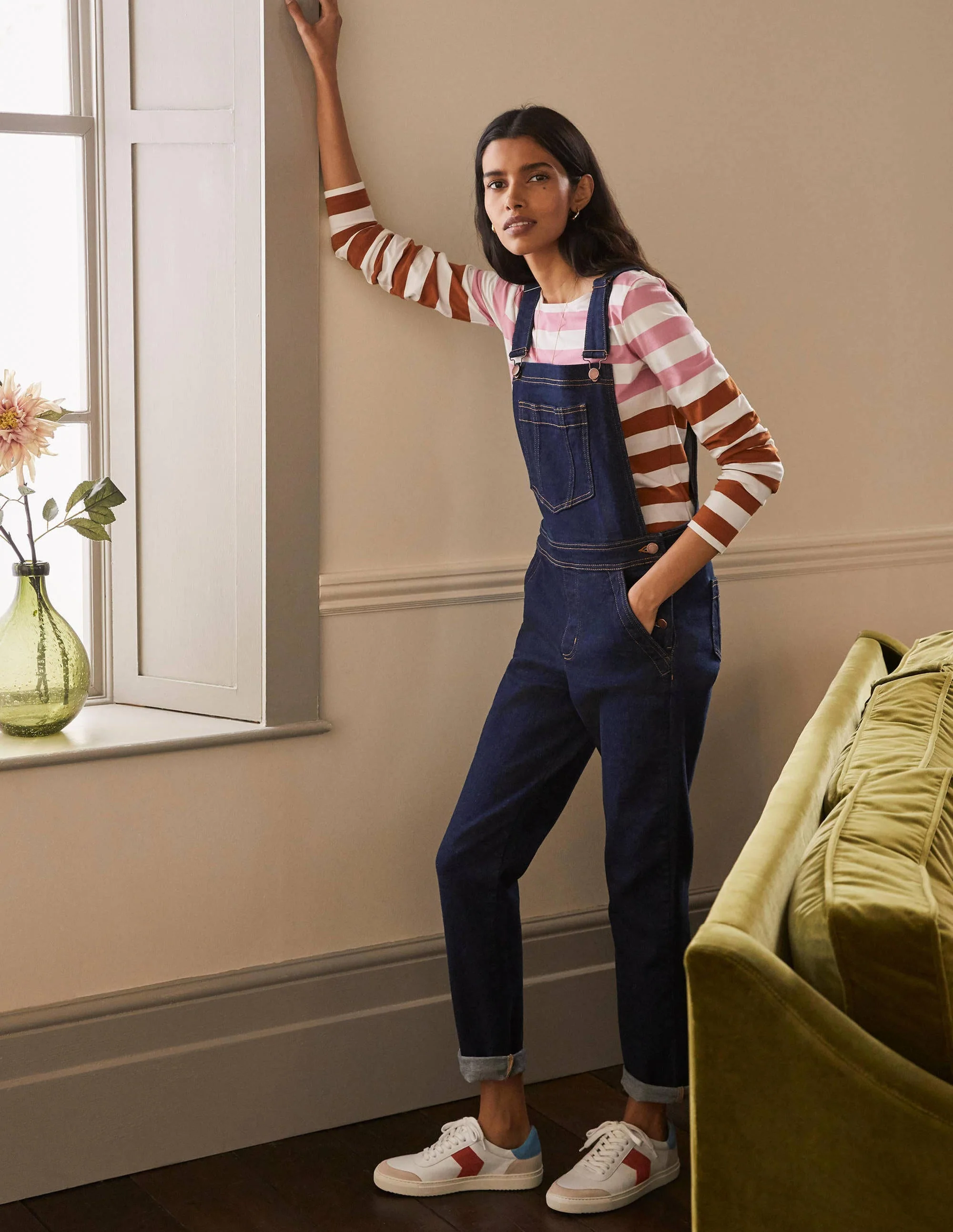 Girlfriend Overalls-Indigo