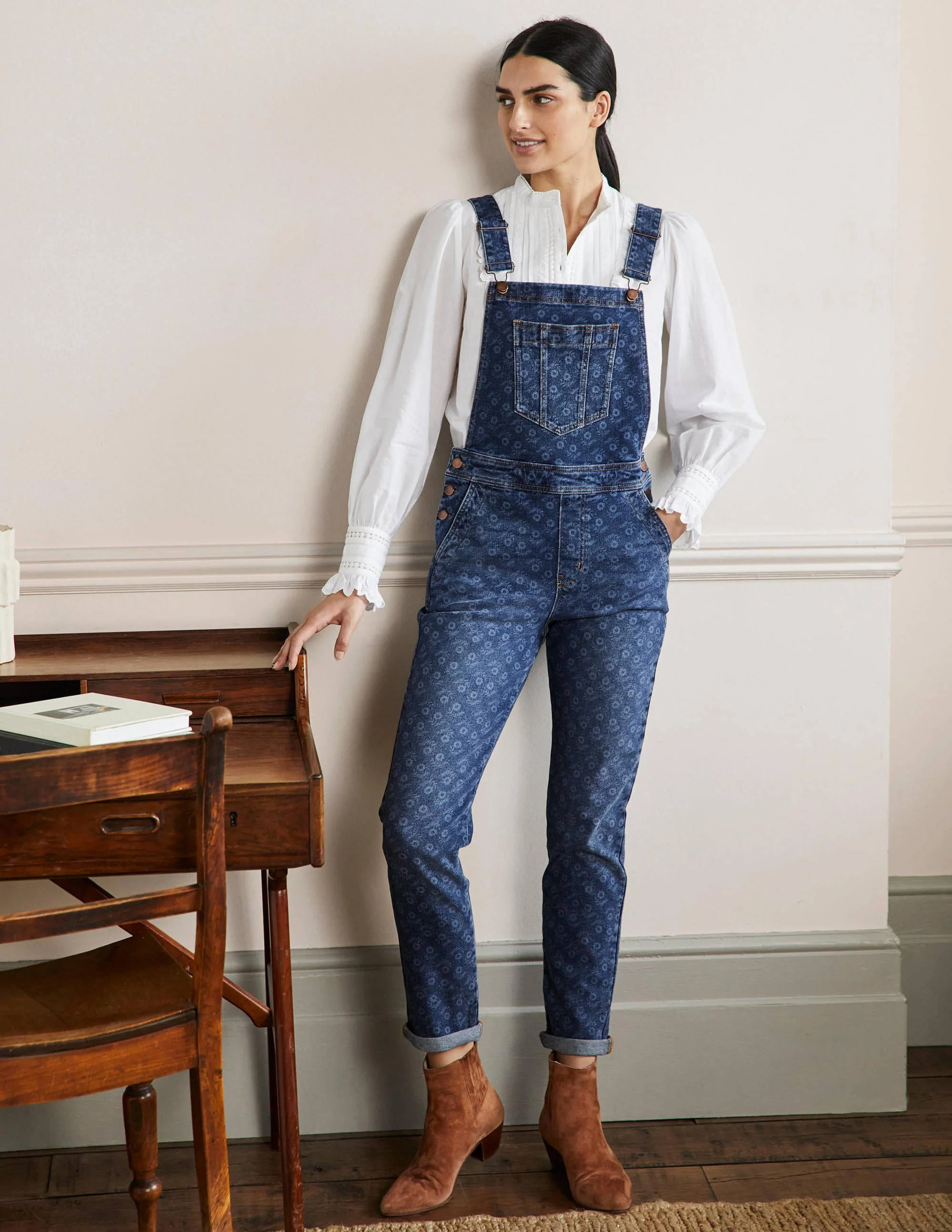 Girlfriend Overalls-Mid Vintage, Loose Sprig