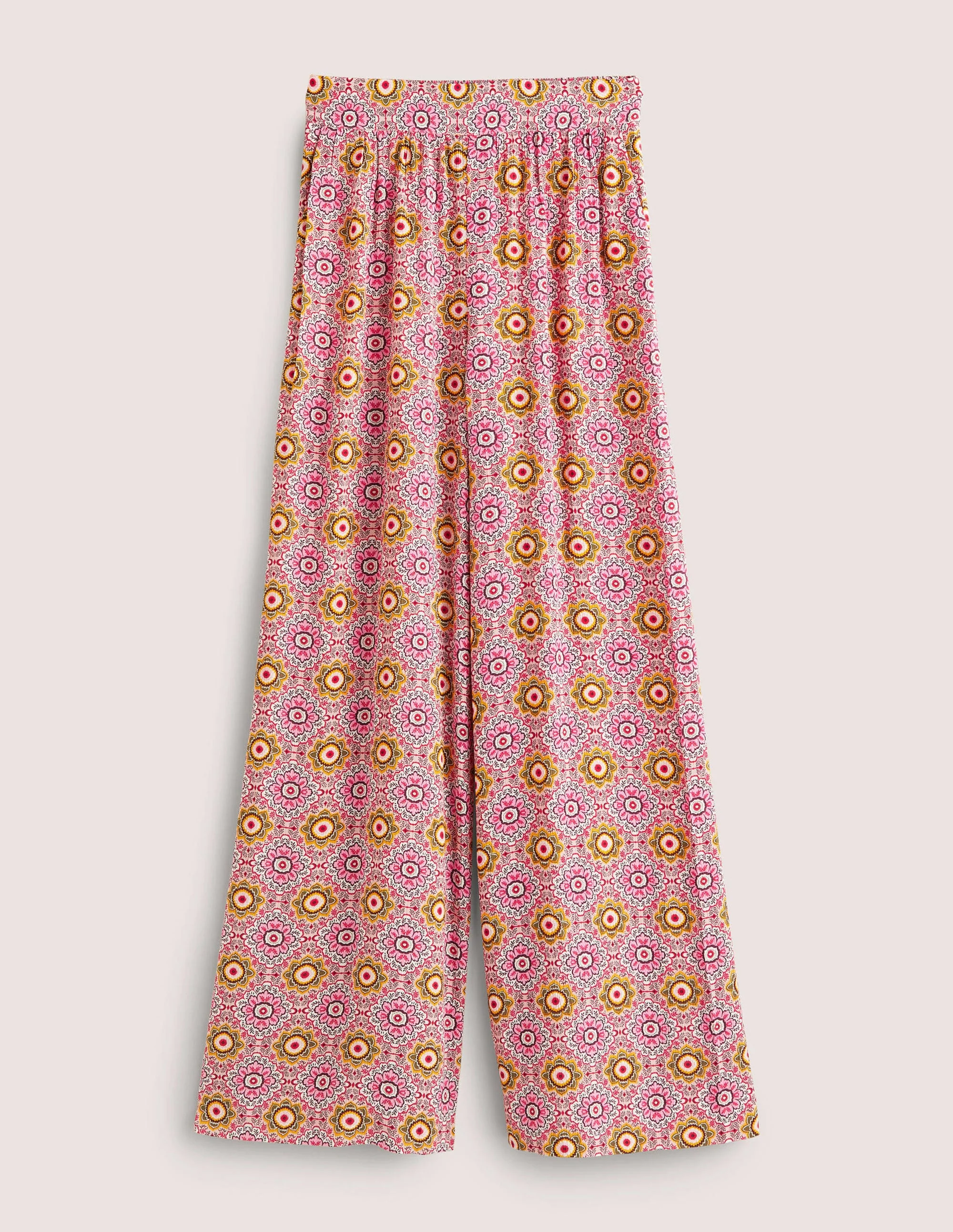 Grace Crinkle Wide Leg Pants-Milkshake, Paradise Garden - Image 5