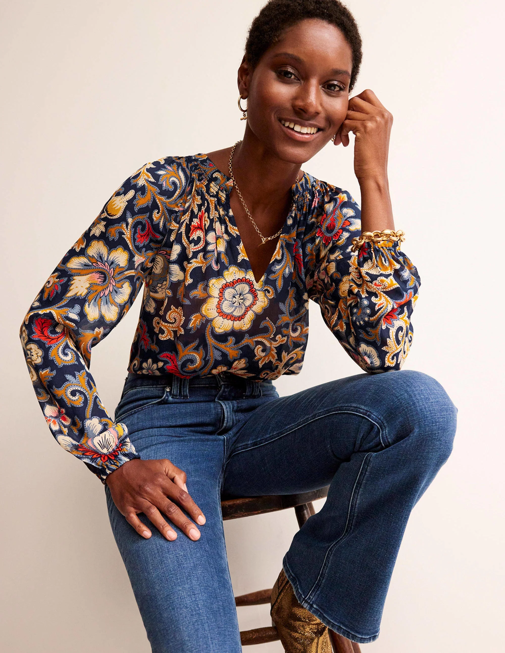 Grace Top-Multi, Botanical Lawn