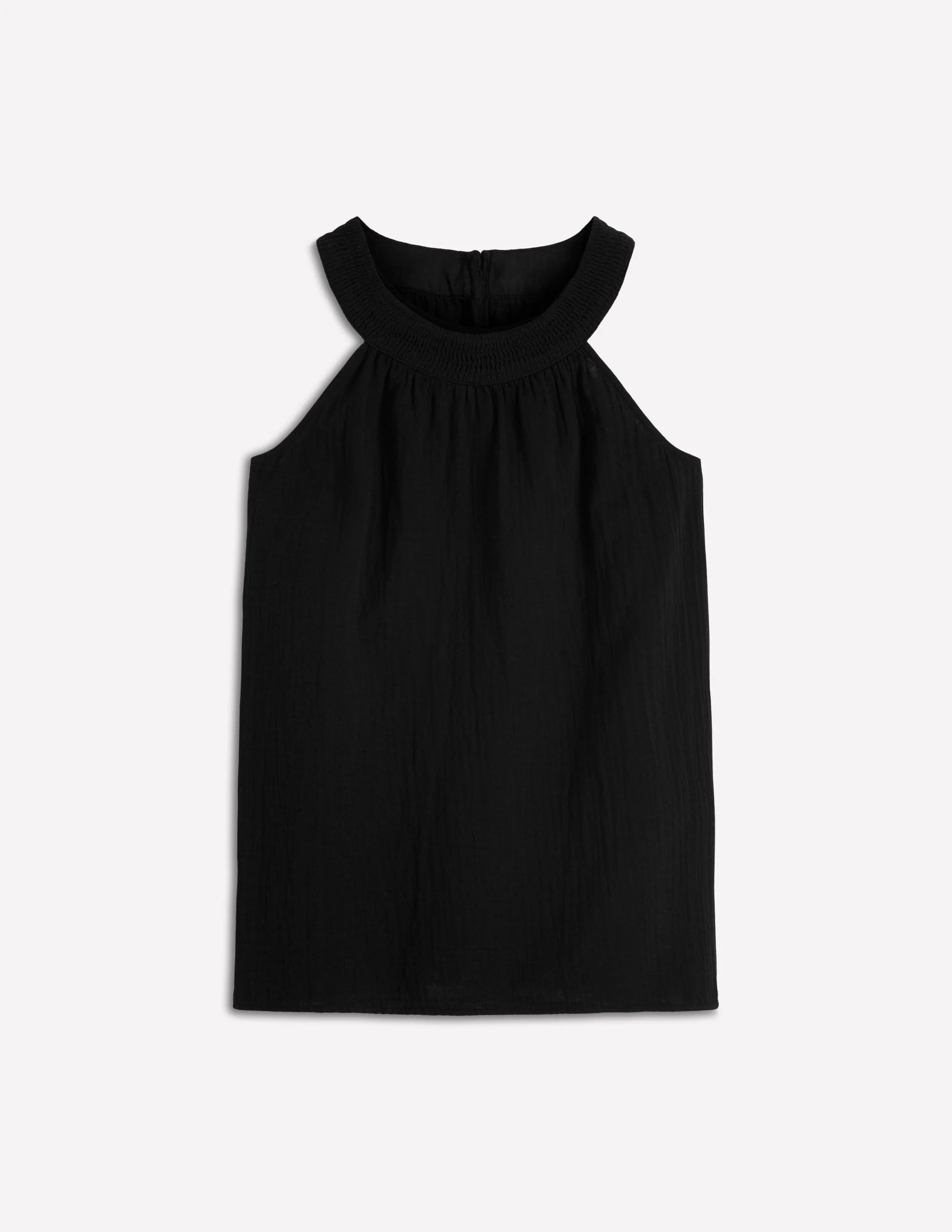 Halter-neck Double Cloth Top-Black - Image 6
